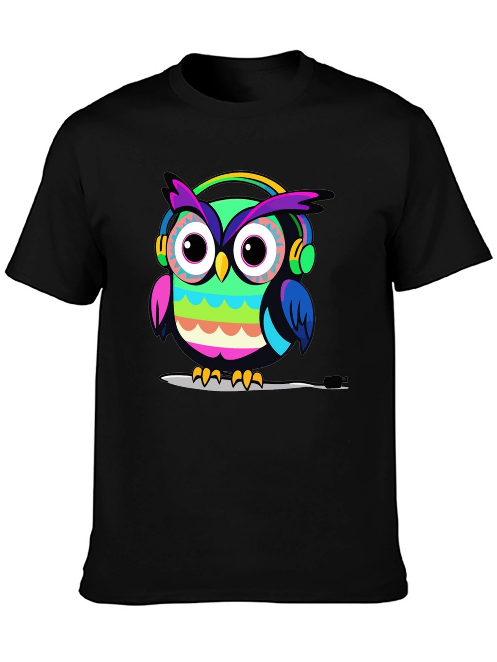 Owl Headphone Graphic T-Shirt