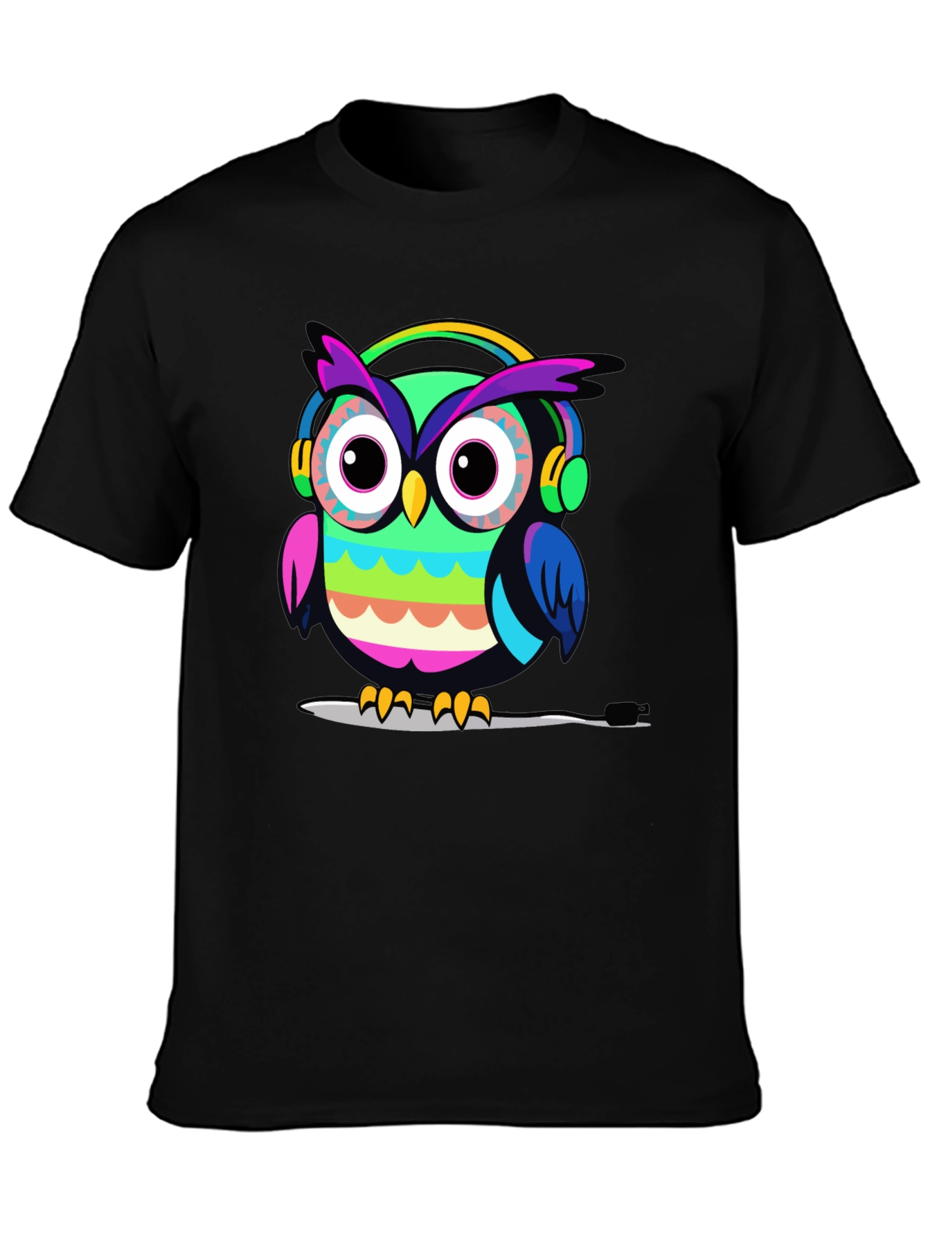 Owl Headphone Graphic T-Shirt