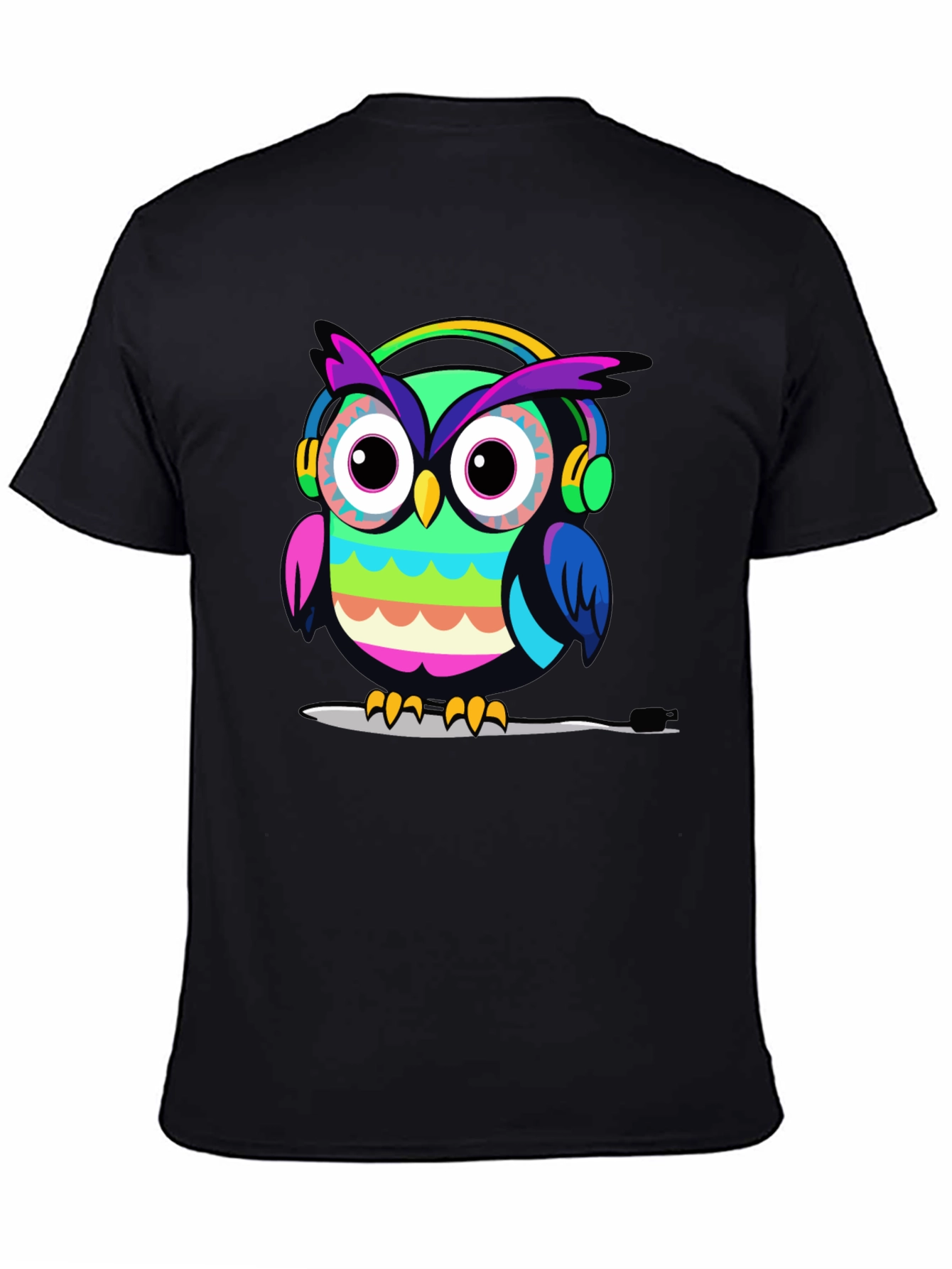 Owl Headphone Graphic T-Shirt