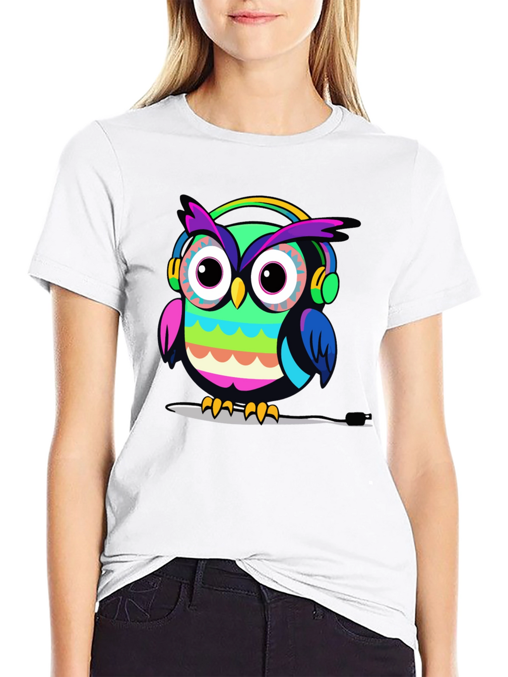 Owl Headphone Graphic T-Shirt