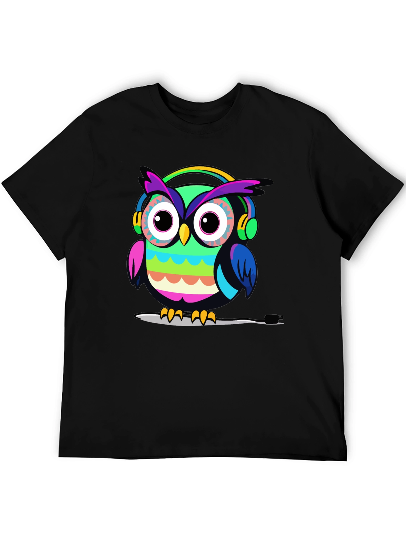 Owl Headphone Graphic T-Shirt