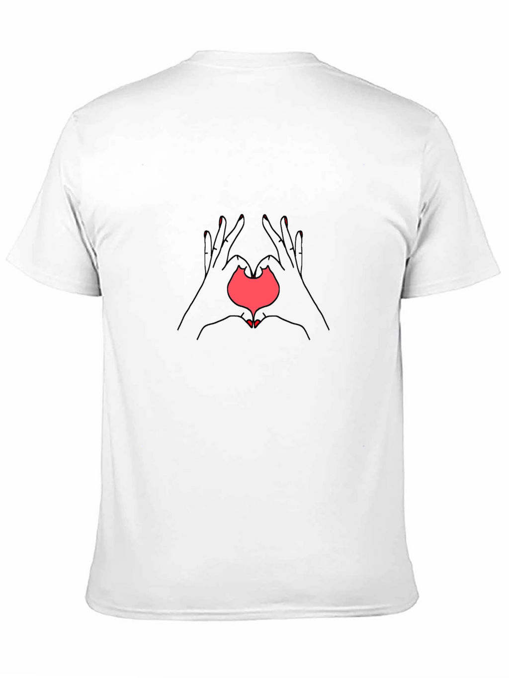 Heart Hands Graphic T-Shirt - Casual Black Tee