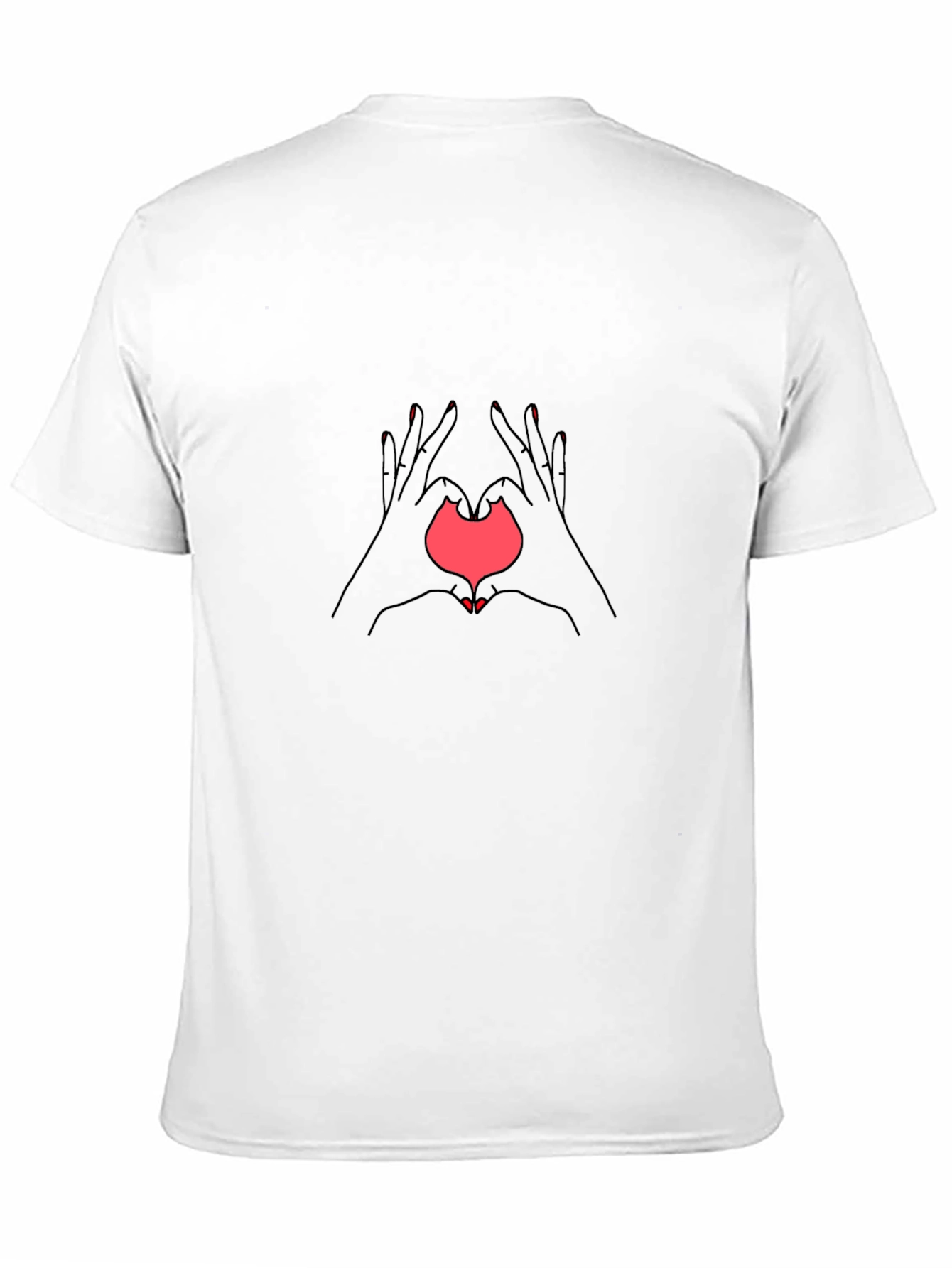 Heart Hands Graphic T-Shirt - Casual Black Tee