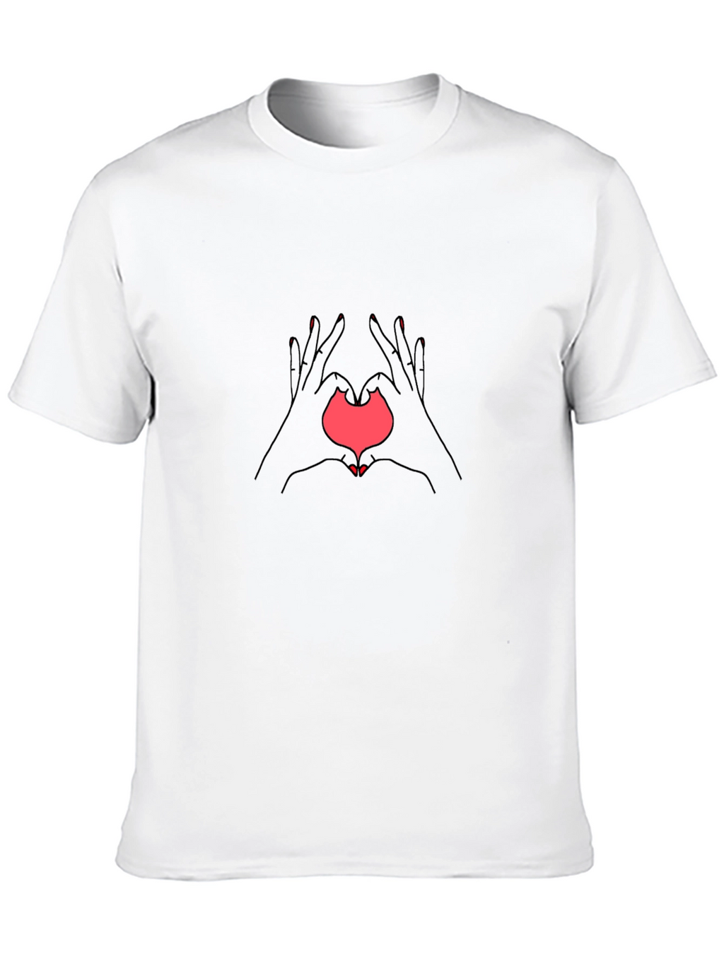 Heart Hands Graphic T-Shirt - Casual Black Tee