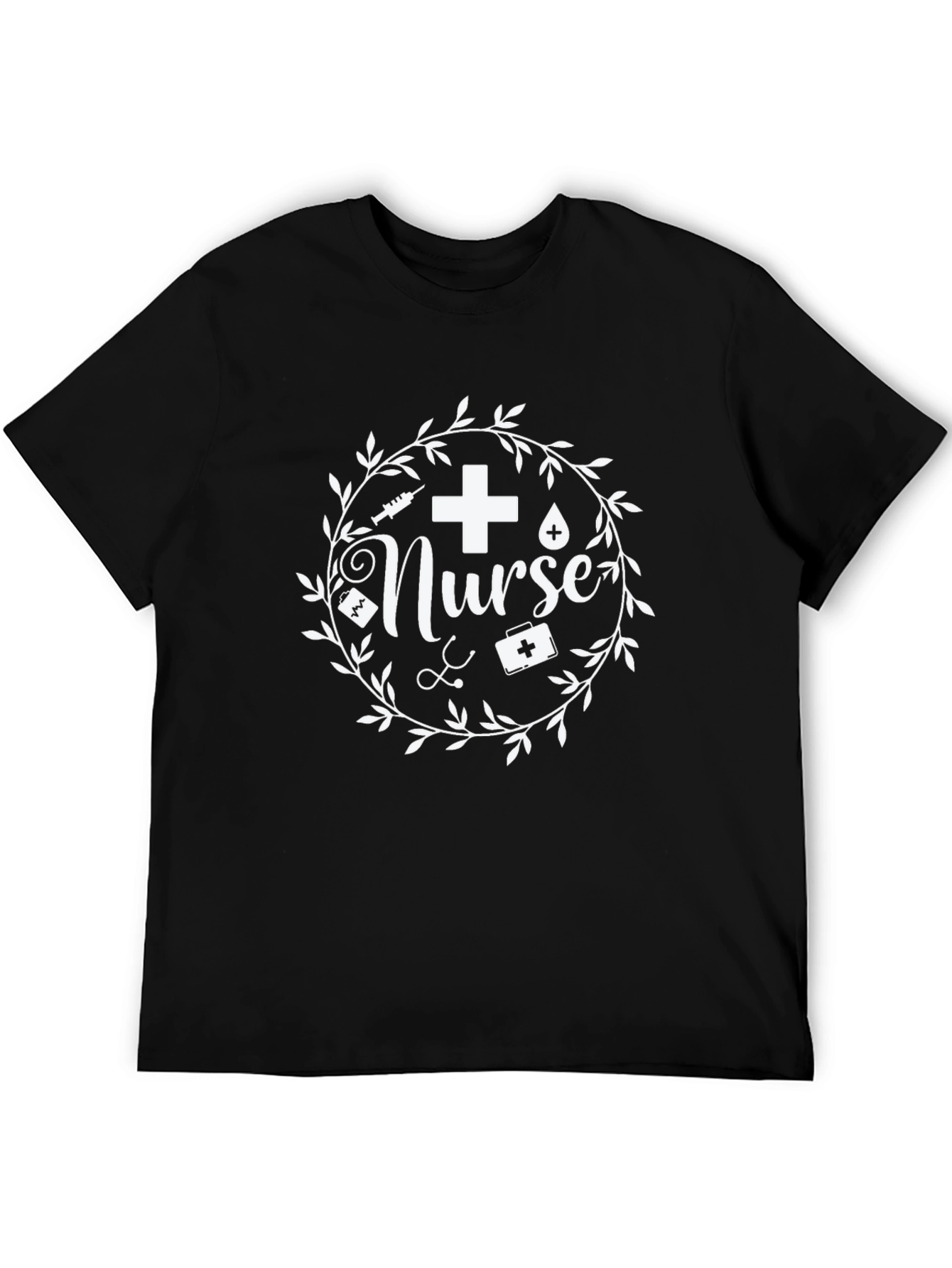 Nurse T-Shirt - Floral Wreath Design