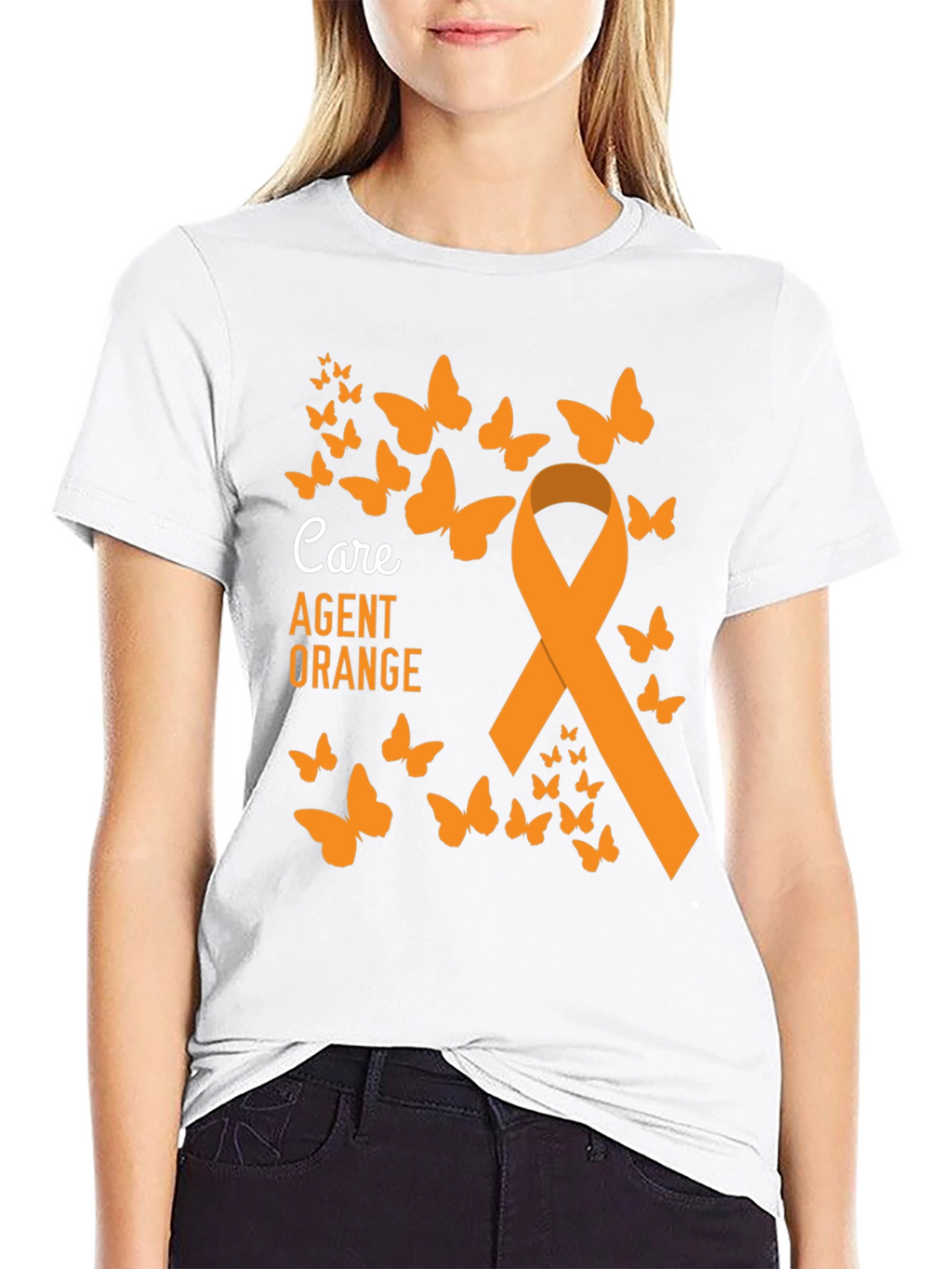 Agent Orange Awareness Butterfly Ribbon Tee