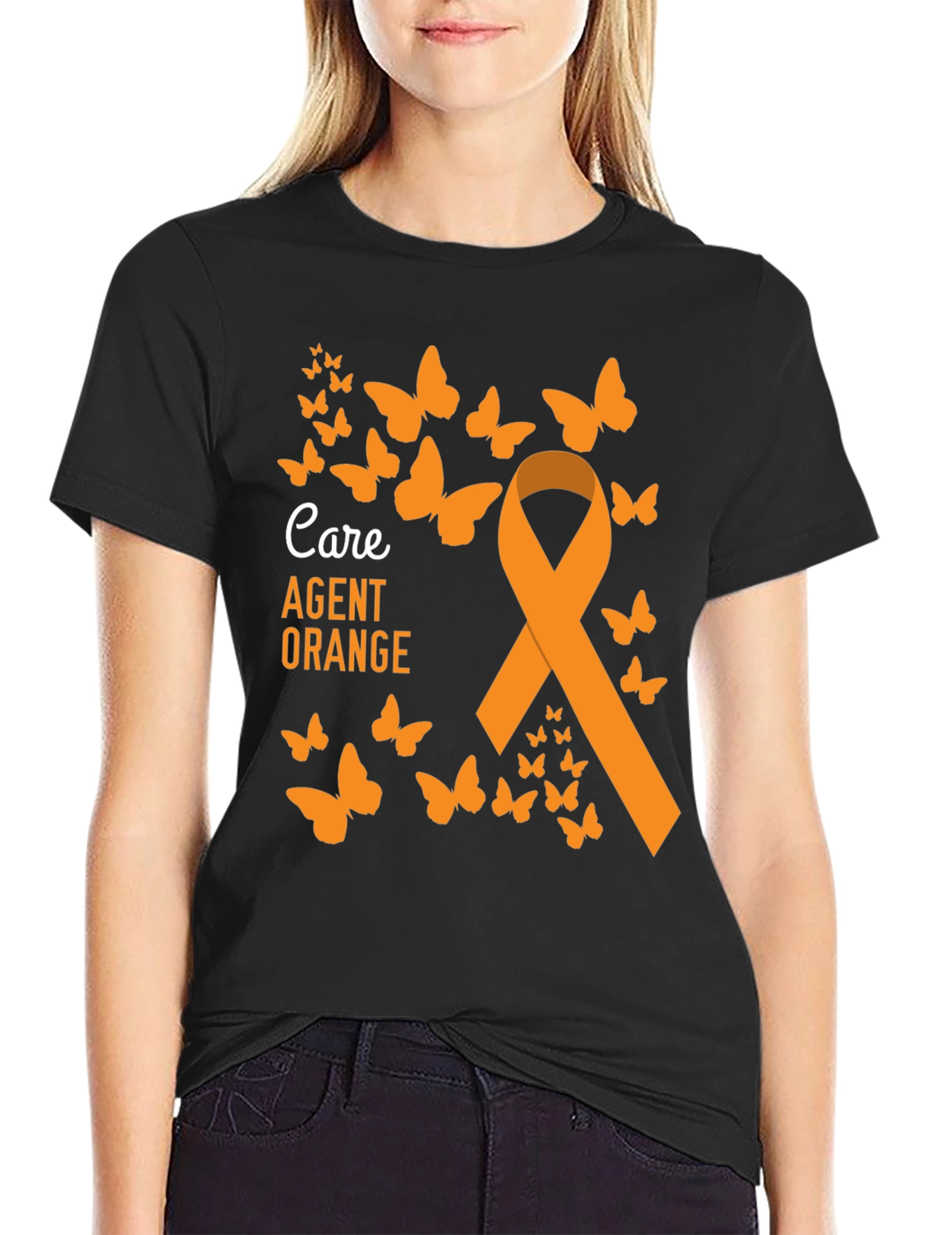Agent Orange Awareness Butterfly Ribbon Tee