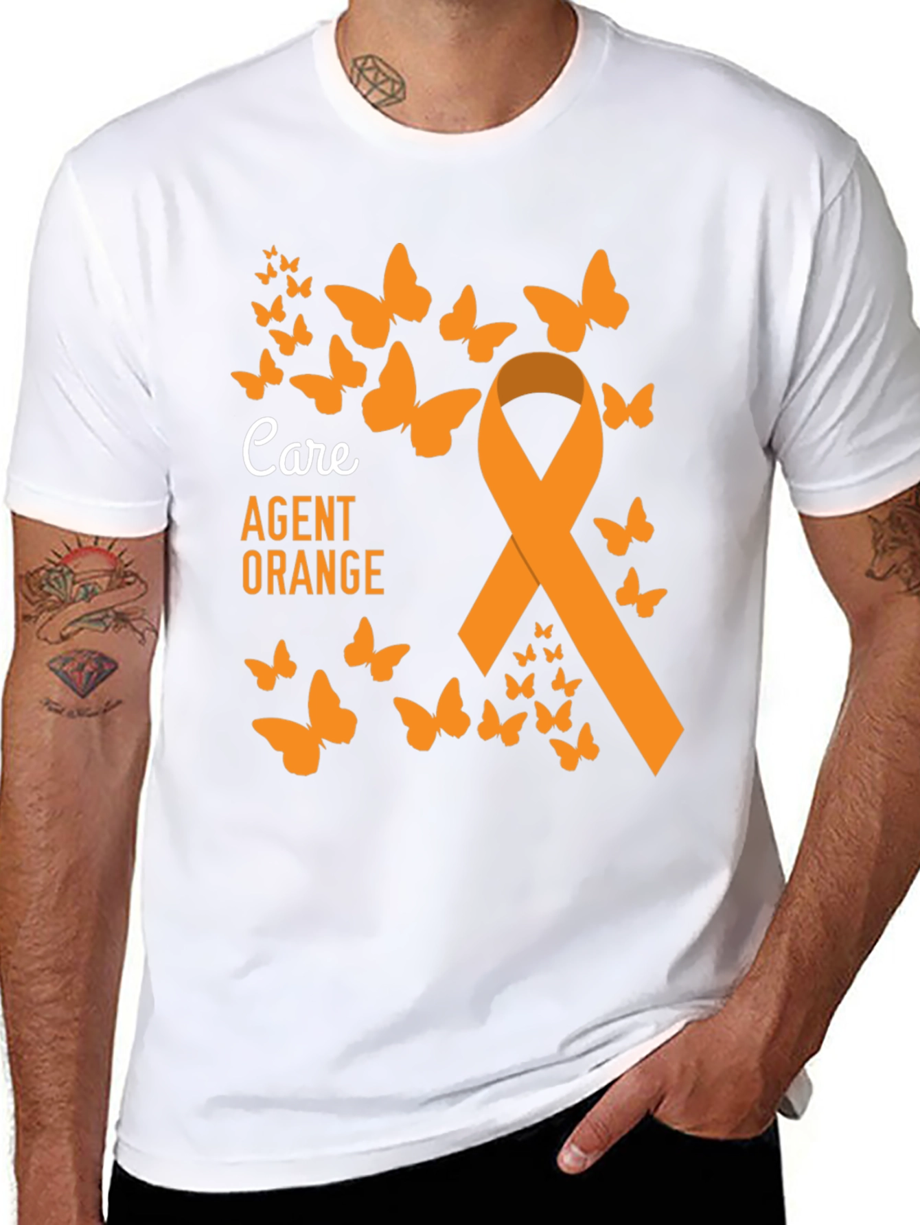 Agent Orange Awareness Butterfly Ribbon Tee