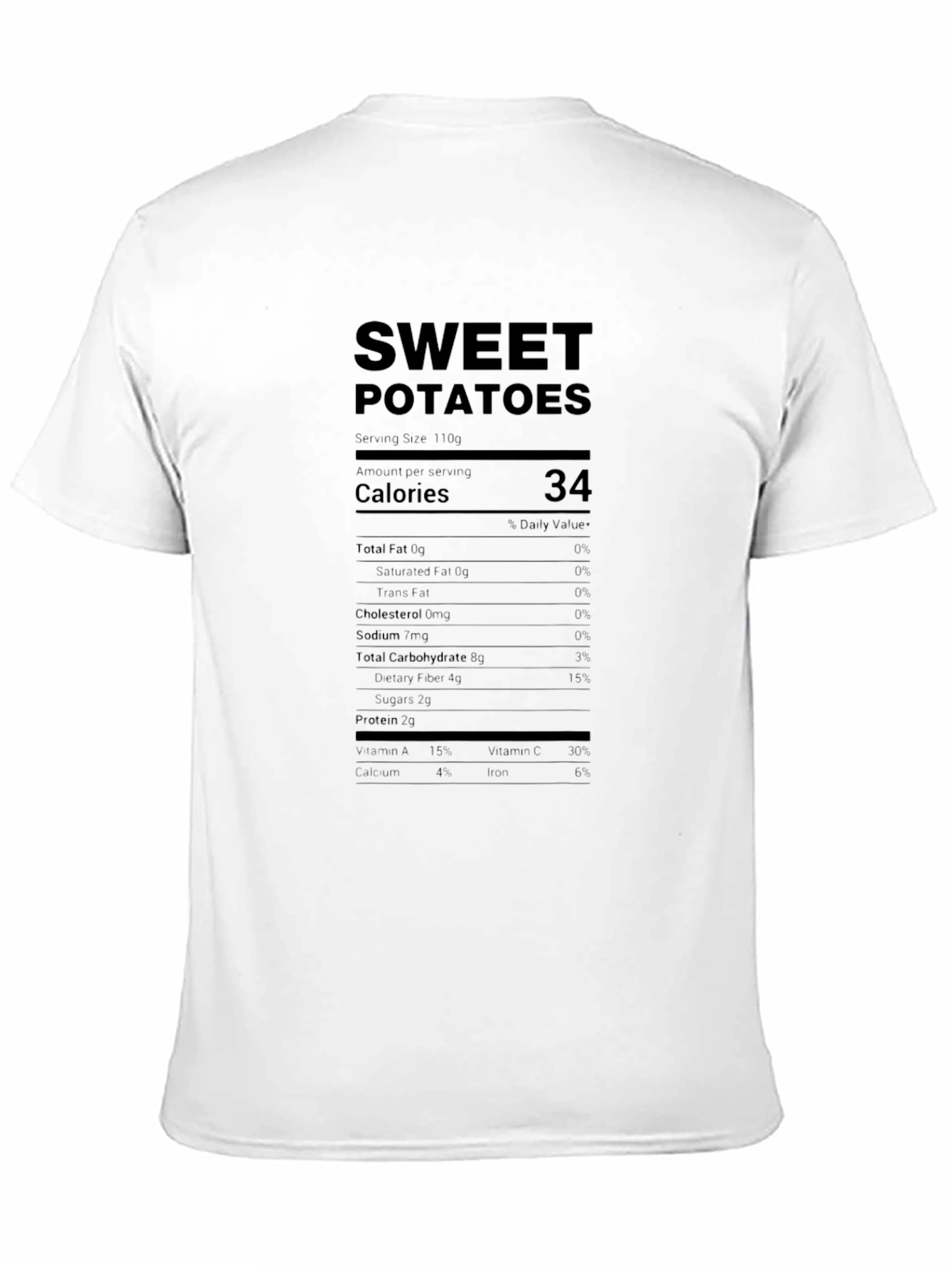 Sweet Potato Nutrition Facts Black T-Shirt