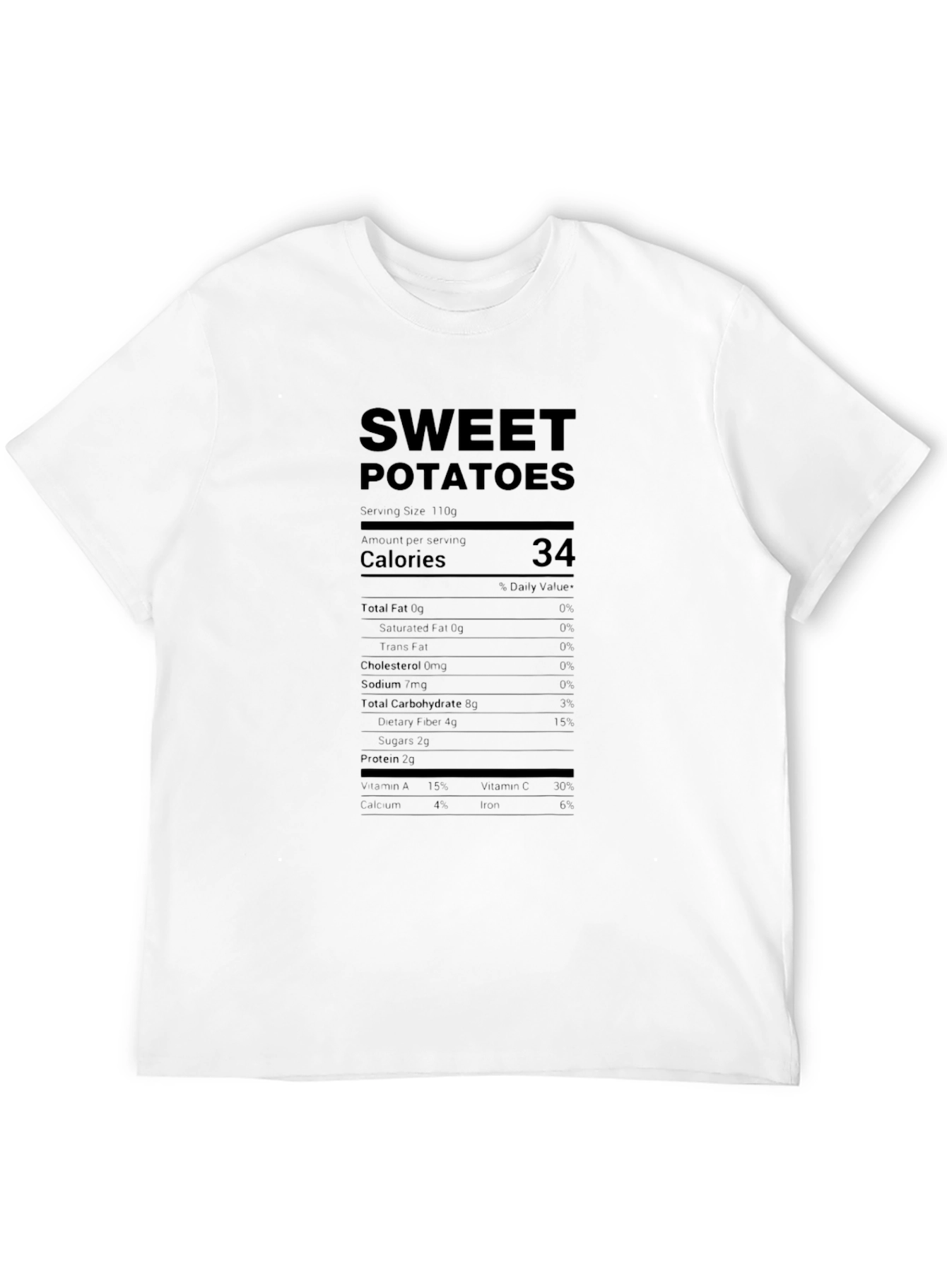 Sweet Potato Nutrition Facts Black T-Shirt