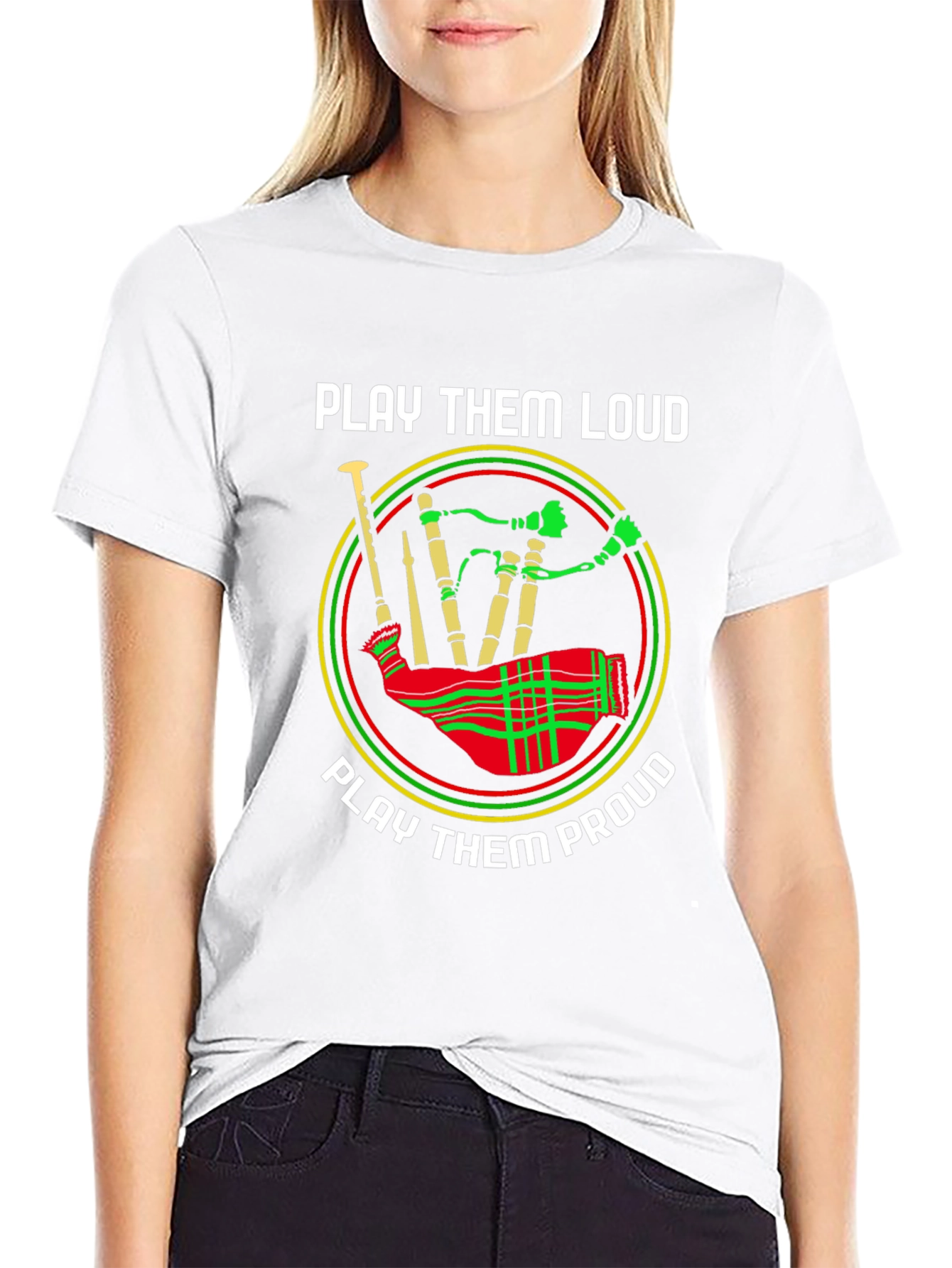 Play Them Loud and Proud Bagpipe T-Shirt