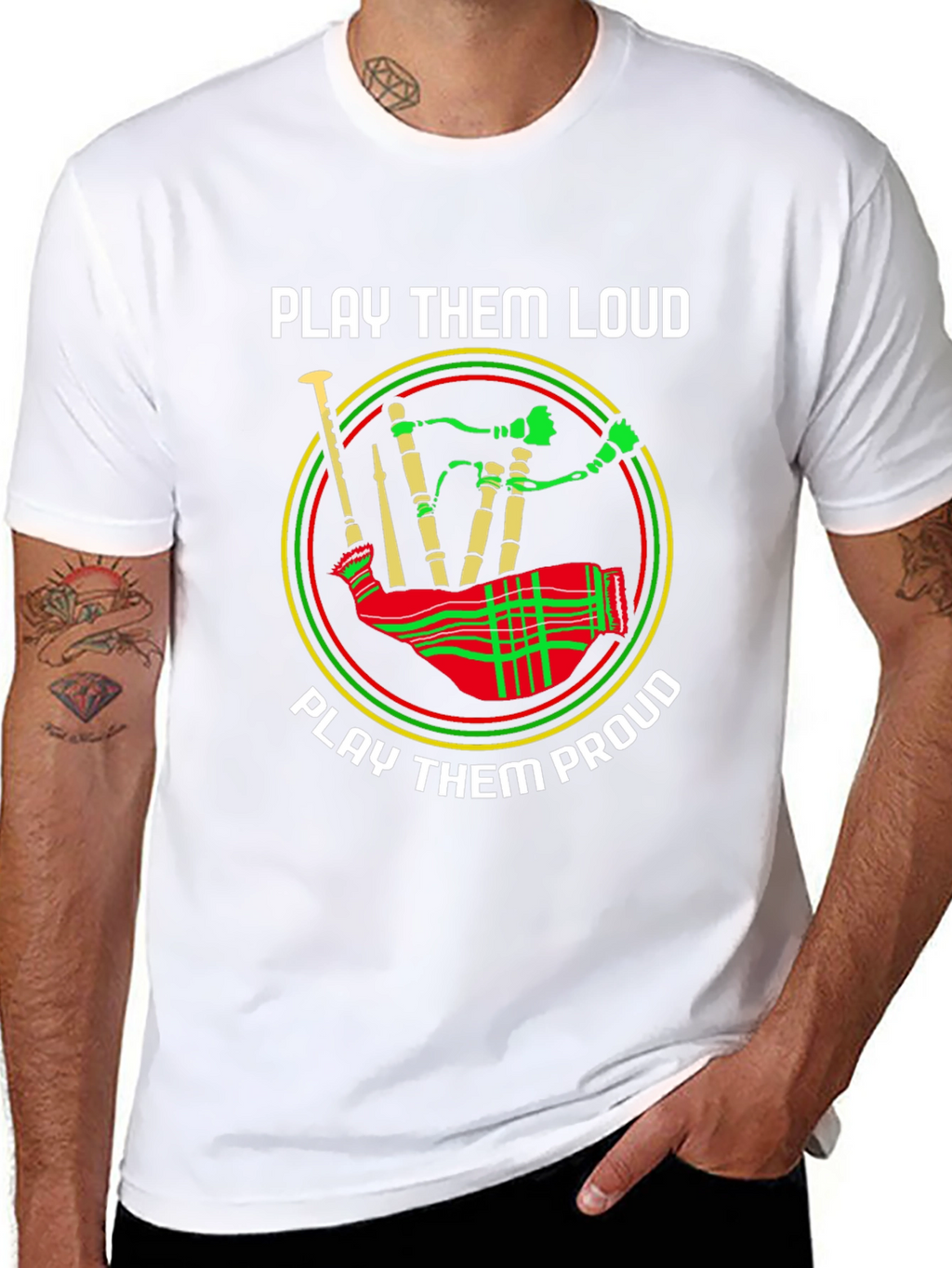 Play Them Loud and Proud Bagpipe T-Shirt