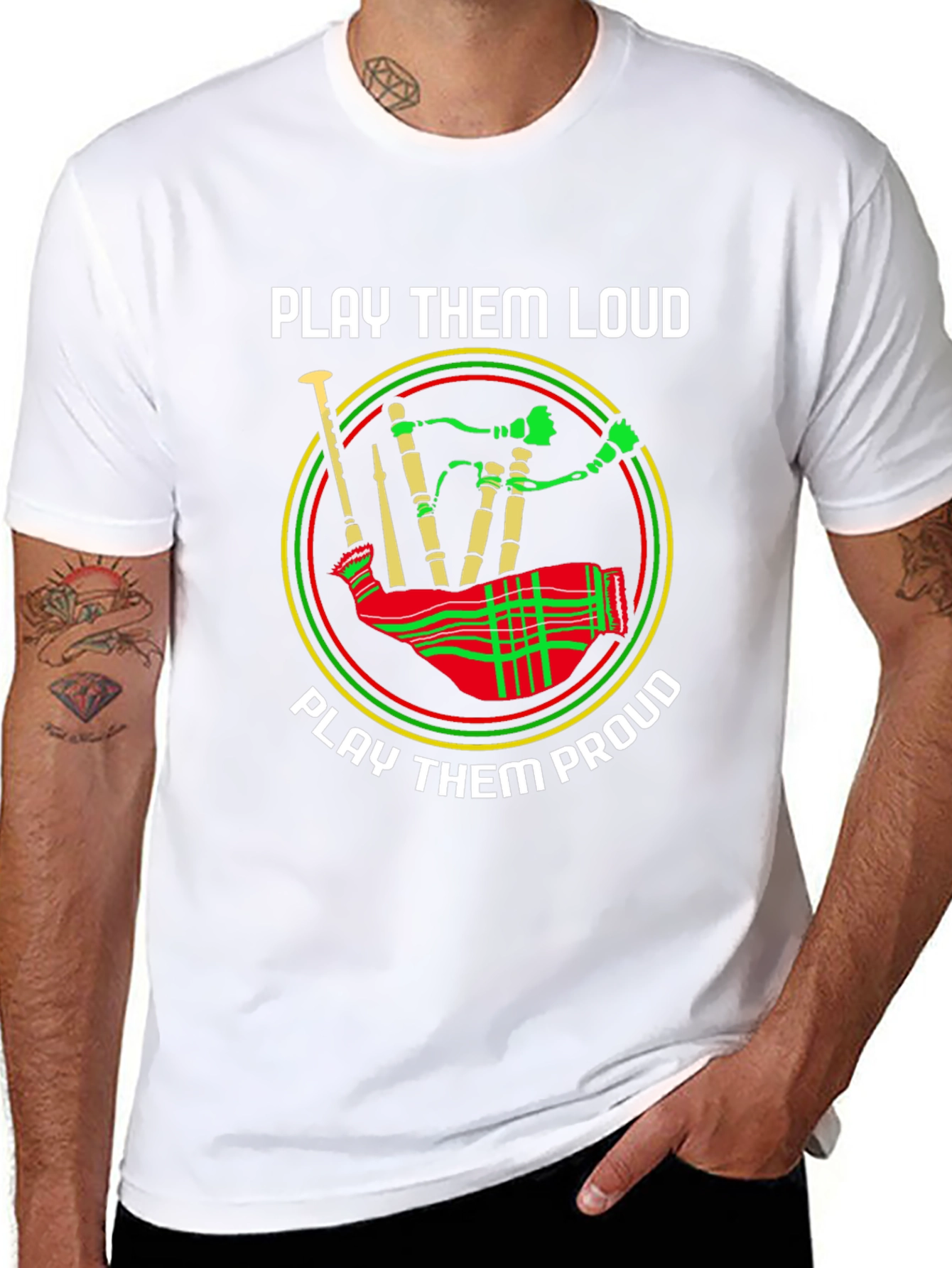 Play Them Loud and Proud Bagpipe T-Shirt