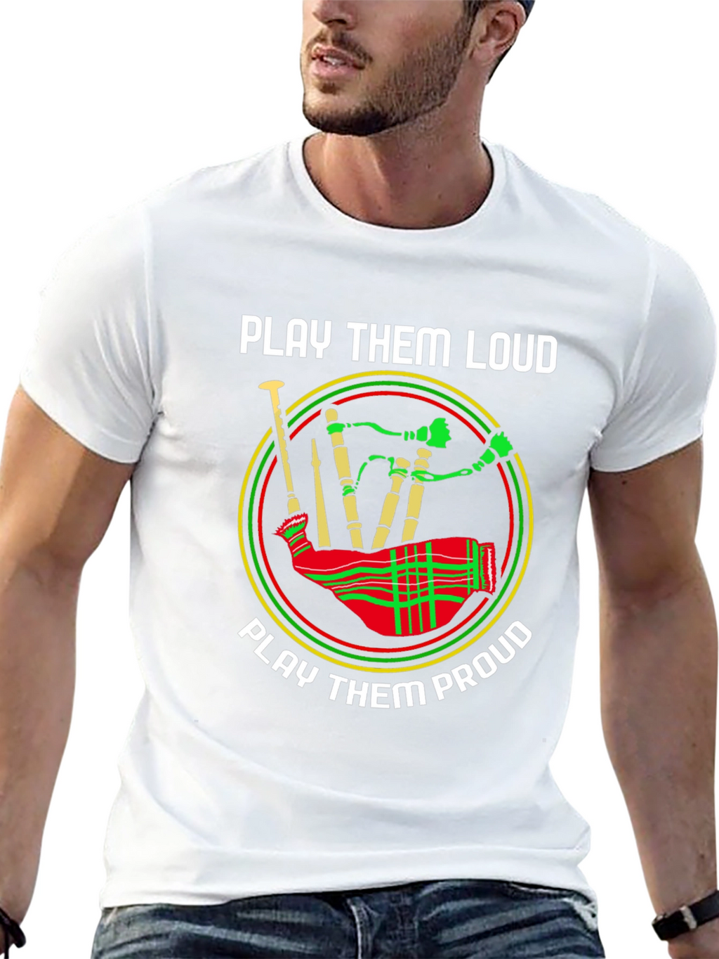 Play Them Loud and Proud Bagpipe T-Shirt