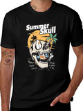 Summer Skull Graphic Tee - Beach Vibes