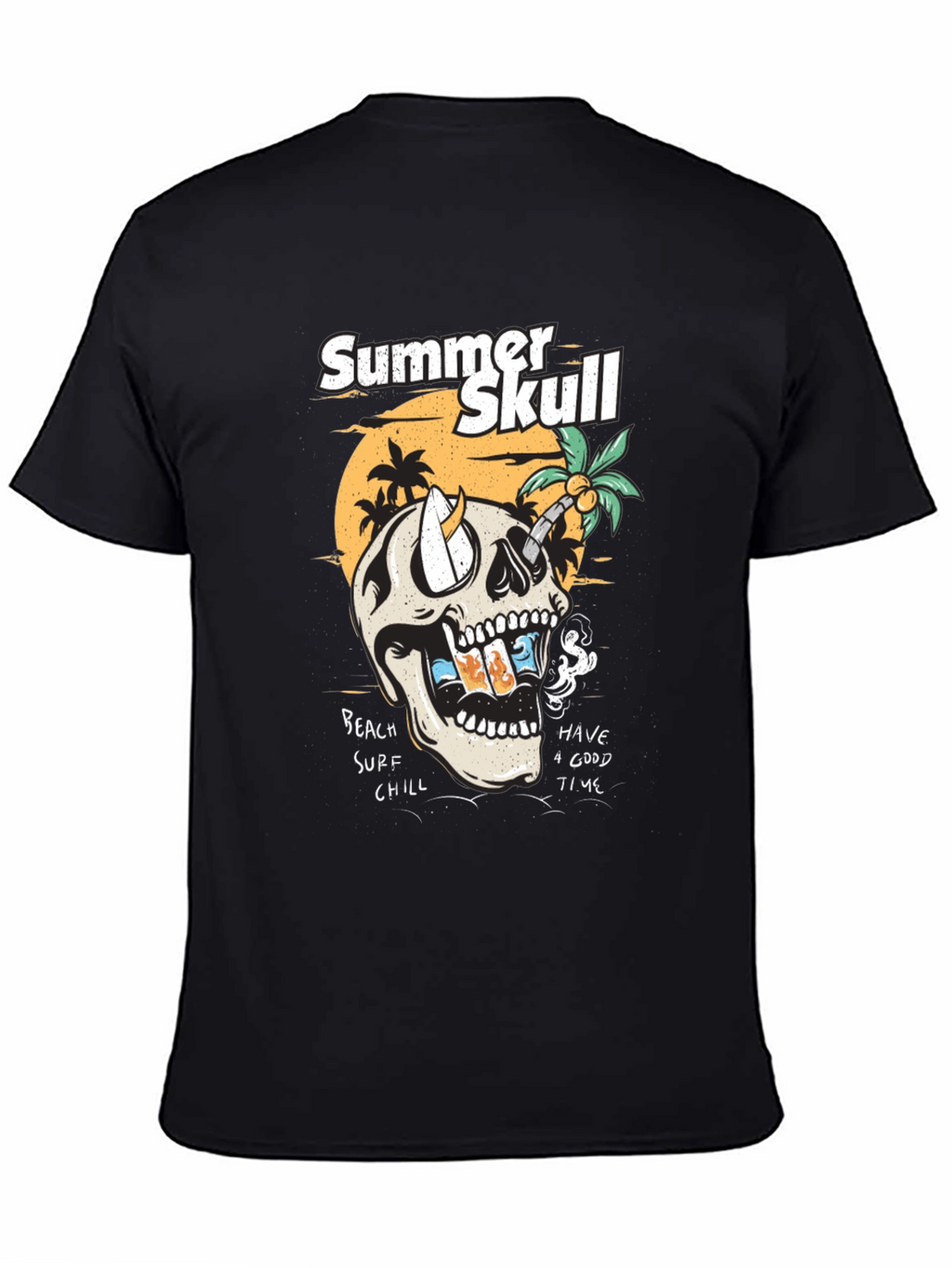 Summer Skull Graphic Tee - Beach Vibes