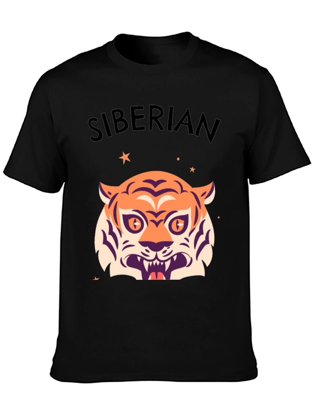 Siberian Tiger Graphic Tee - Stylish Black T-Shirt
