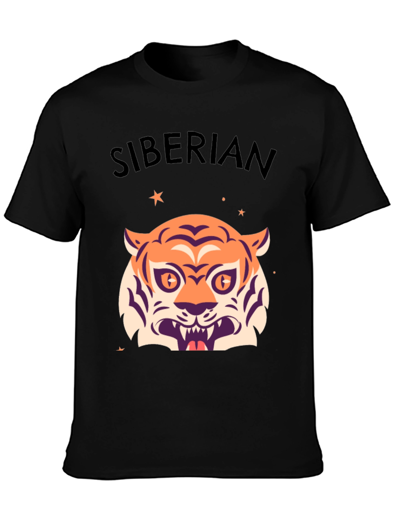 Siberian Tiger Graphic Tee - Stylish Black T-Shirt