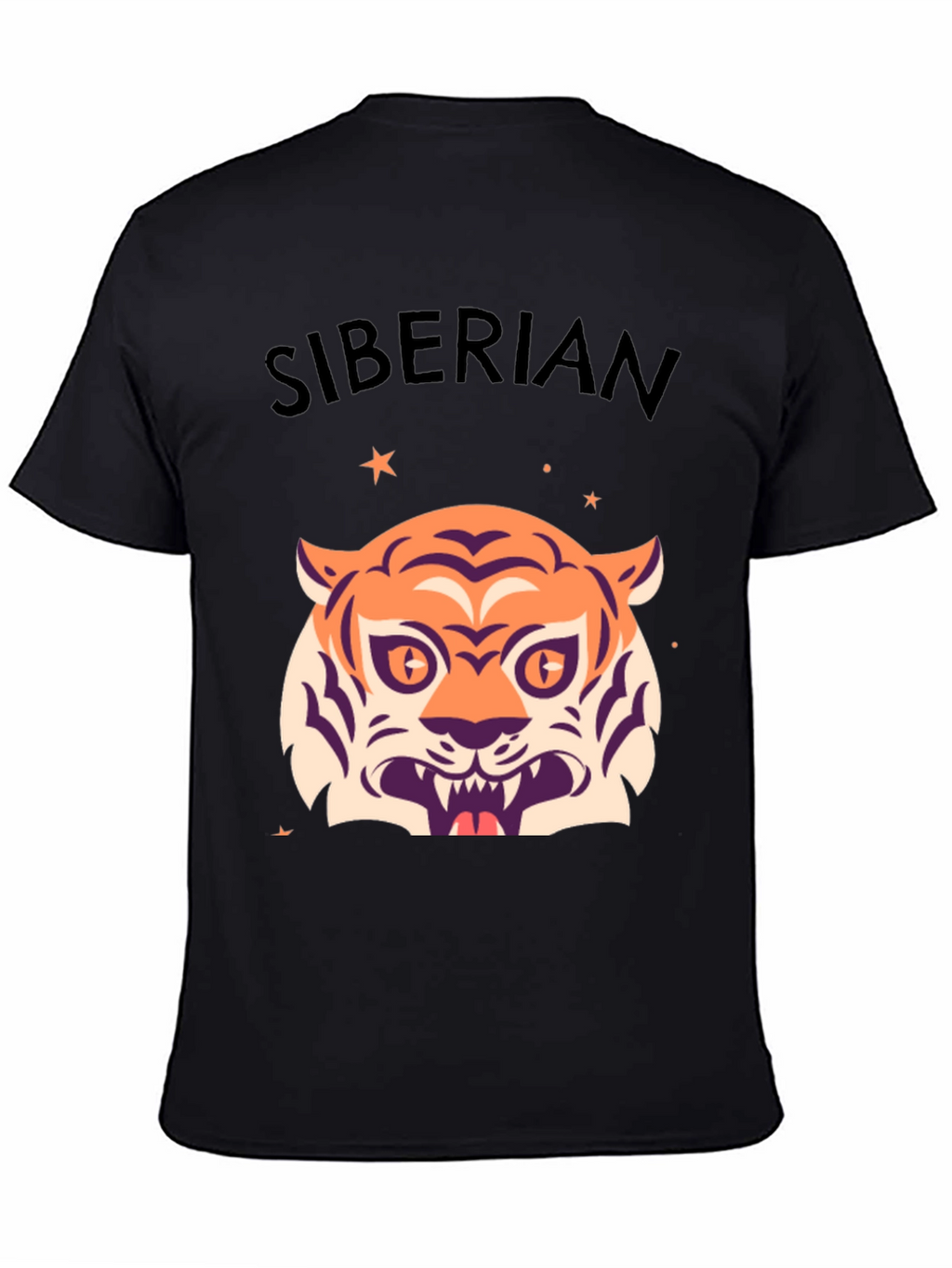 Siberian Tiger Graphic Tee - Stylish Black T-Shirt