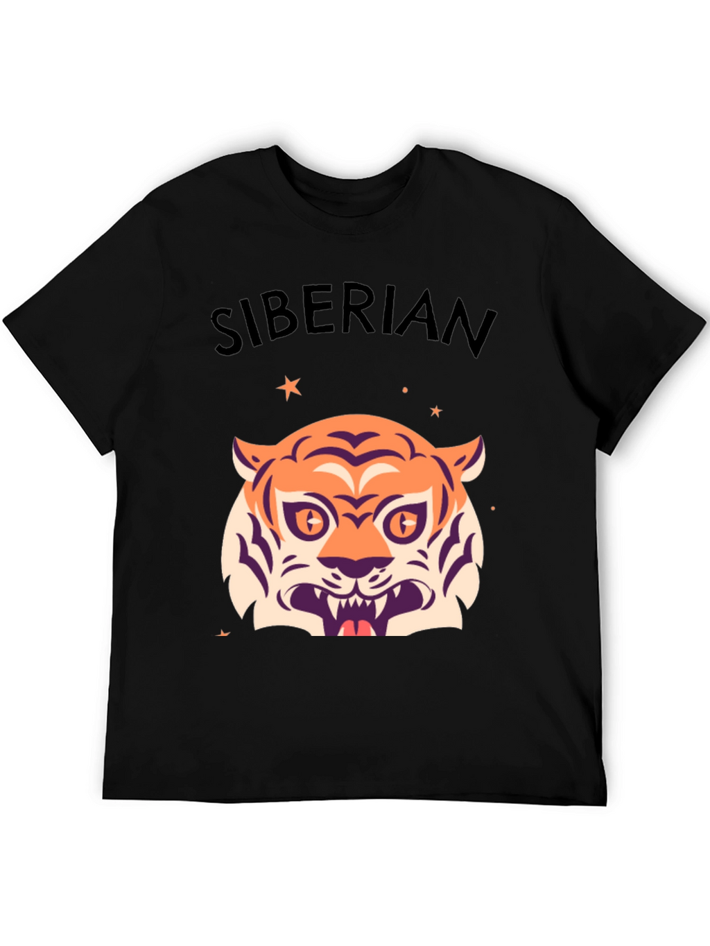 Siberian Tiger Graphic Tee - Stylish Black T-Shirt