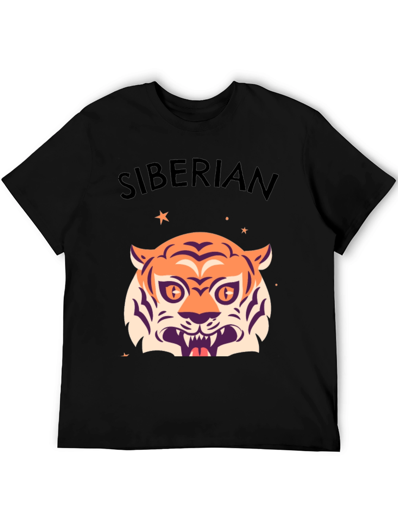 Siberian Tiger Graphic Tee - Stylish Black T-Shirt