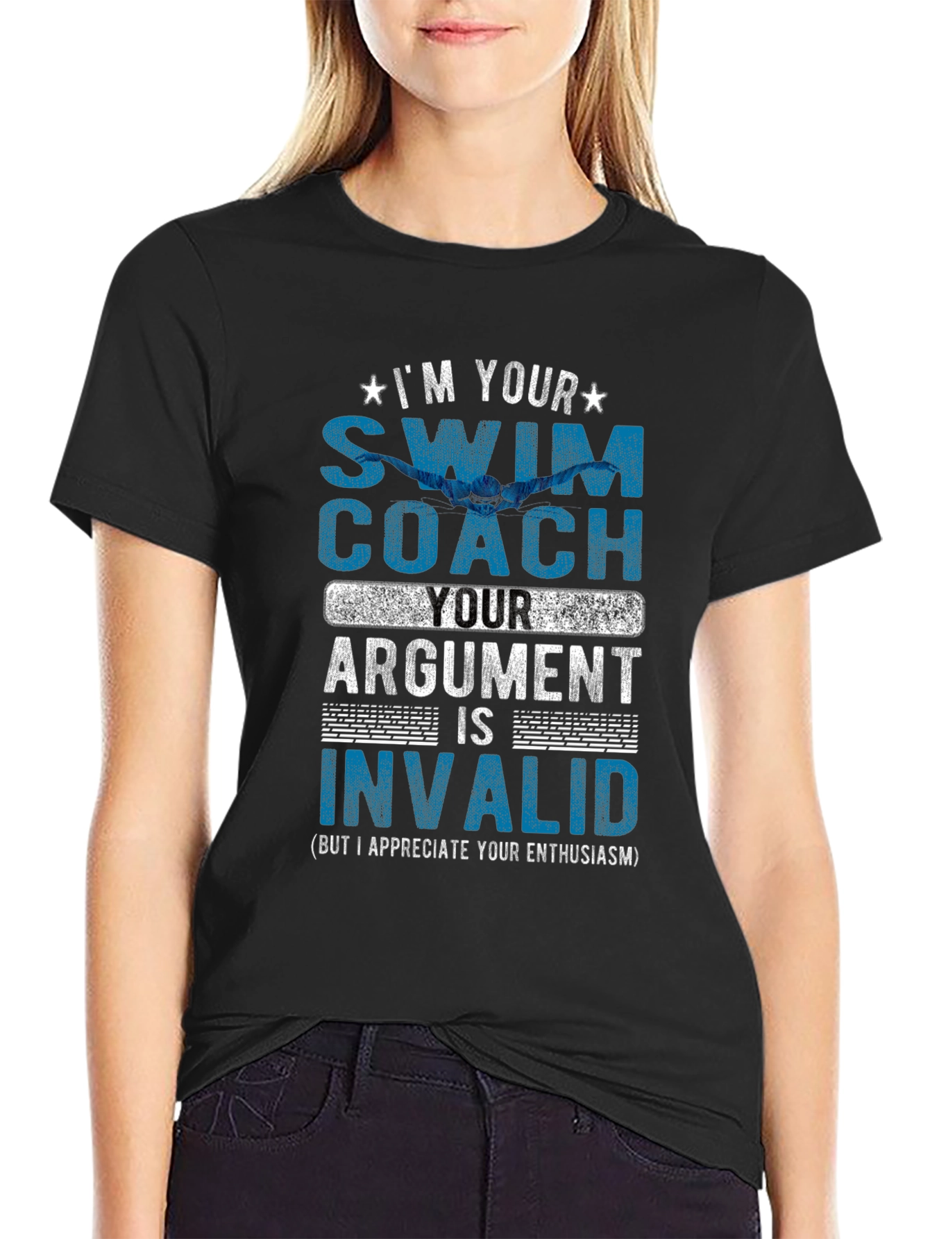 Swim Coach T-Shirt - Argument is Invalid - Funny Gift