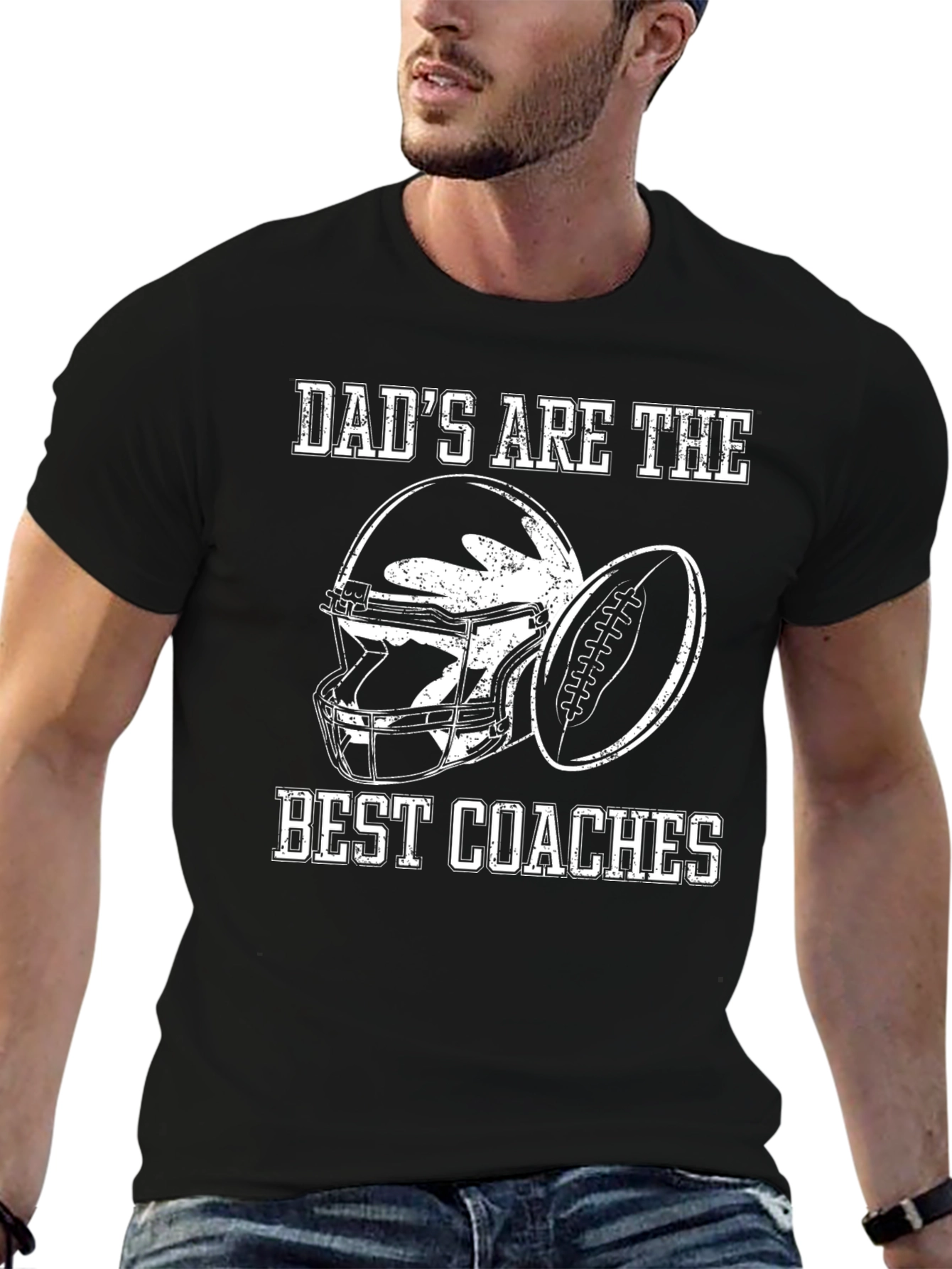 Dads Best Coaches Football Graphic T-Shirt