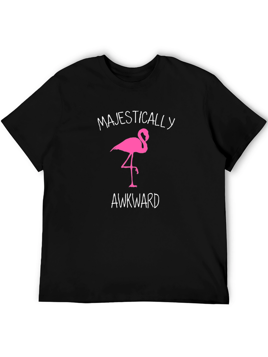 Majestically Awkward Flamingo Graphic Tee - Black