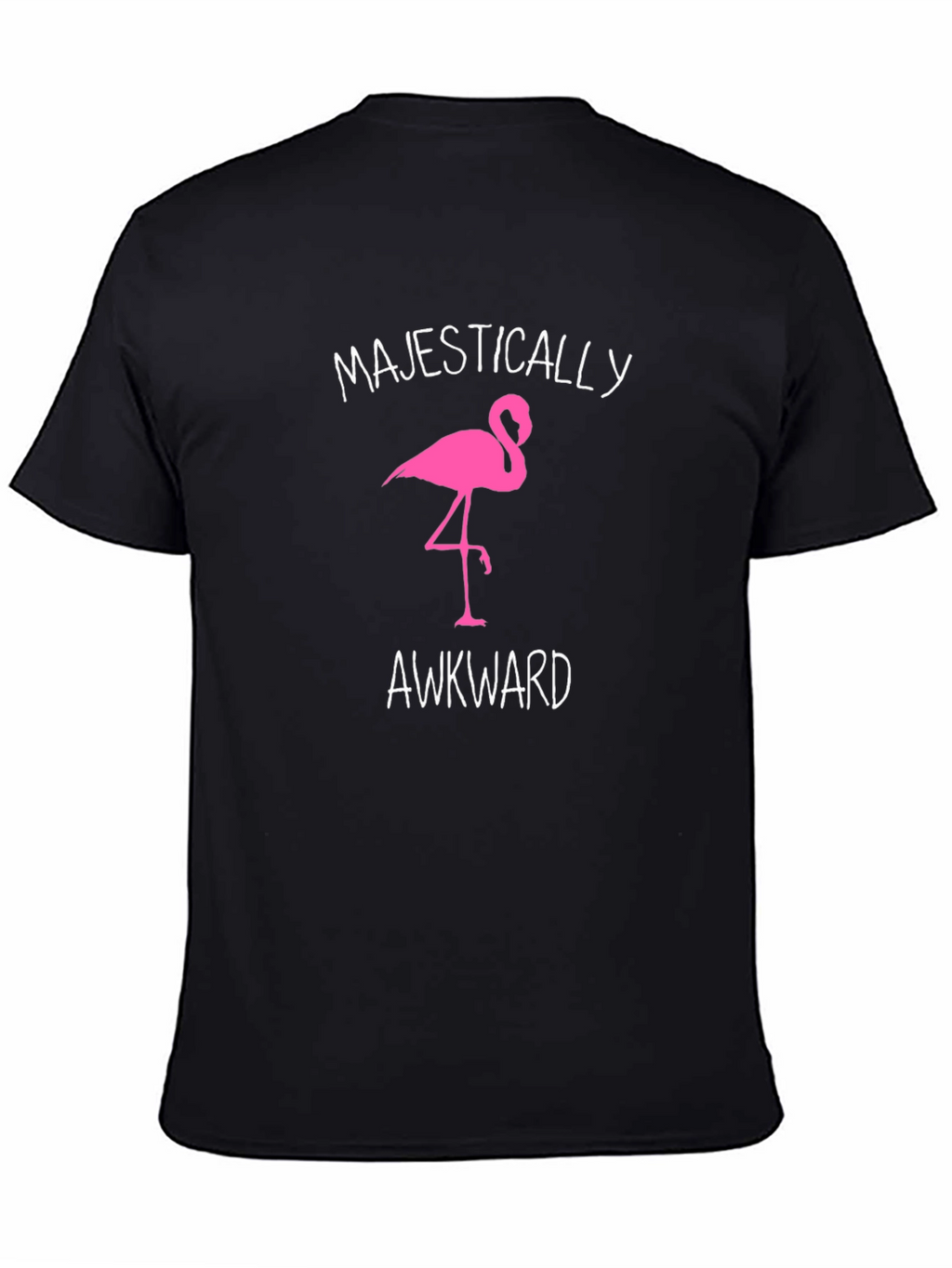 Majestically Awkward Flamingo Graphic Tee - Black