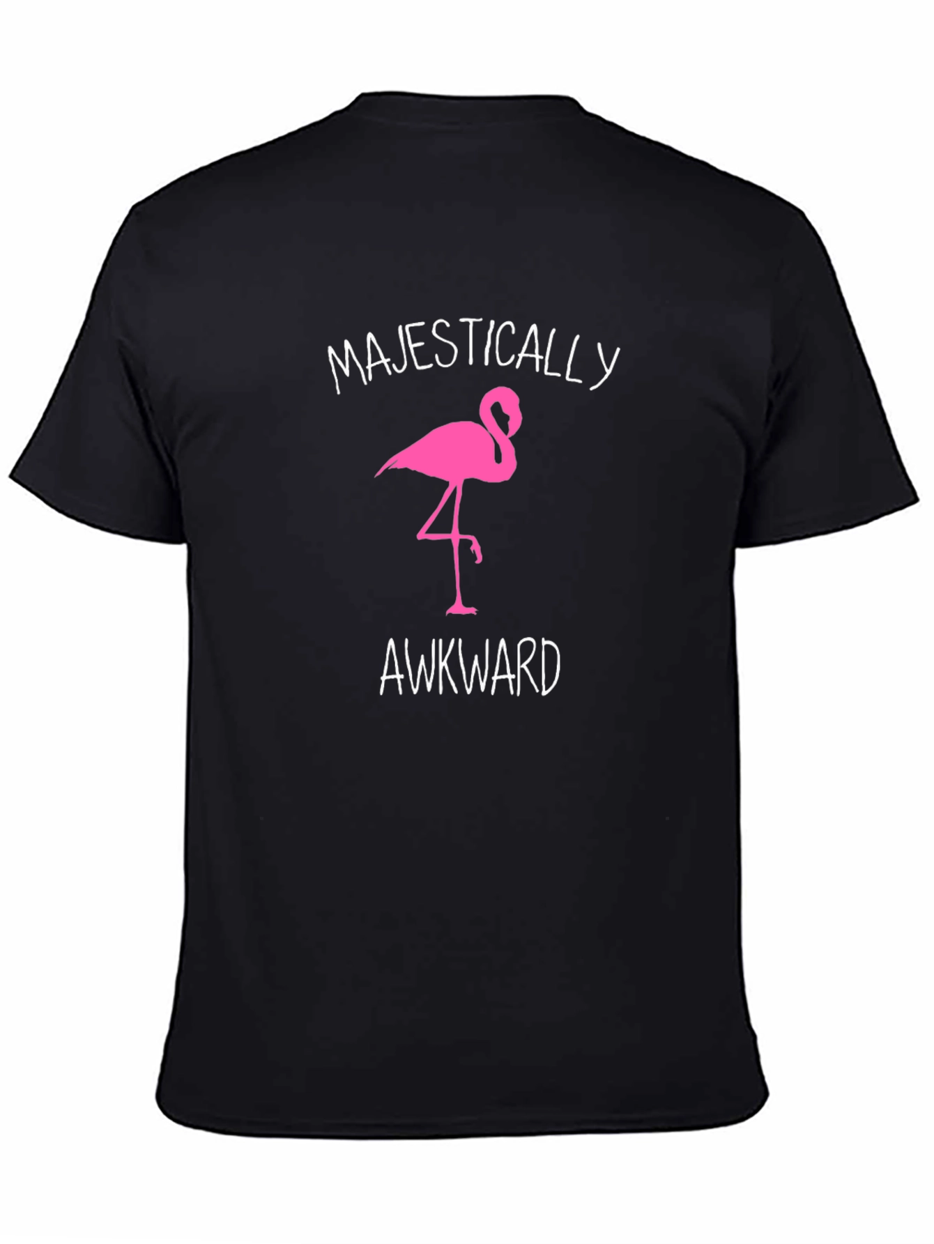 Majestically Awkward Flamingo Graphic Tee - Black