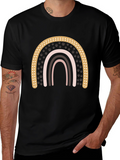 Boho Paw Print Rainbow Graphic Tee