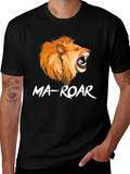 Ma-Roar Lion Graphic Print Black T-Shirt