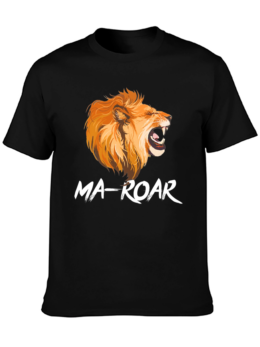 Ma-Roar Lion Graphic Print Black T-Shirt