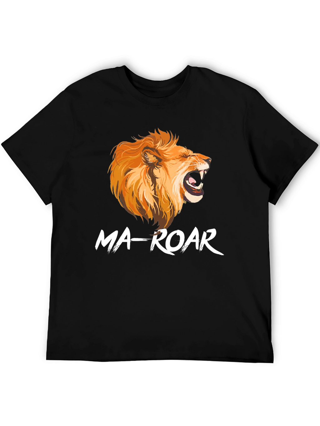 Ma-Roar Lion Graphic Print Black T-Shirt