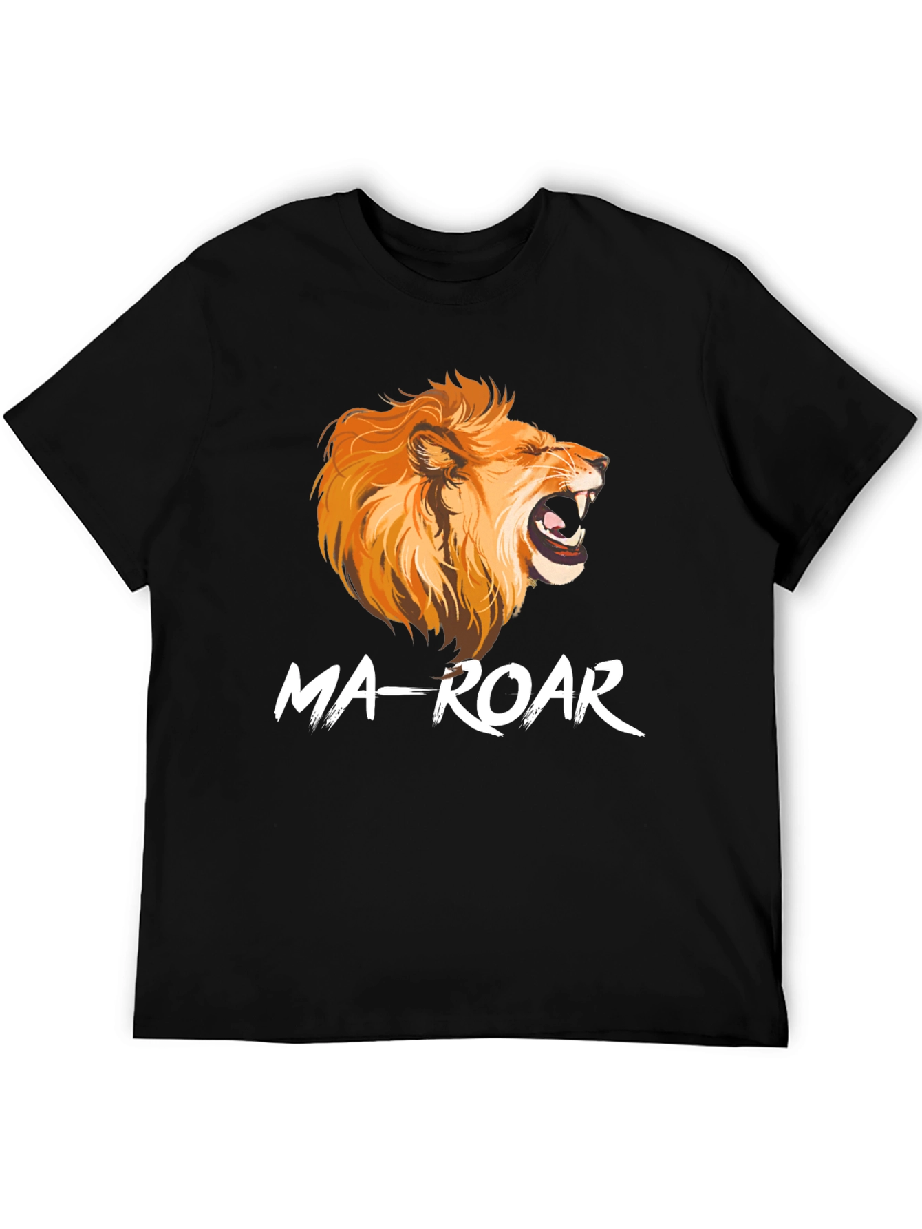 Ma-Roar Lion Graphic Print Black T-Shirt