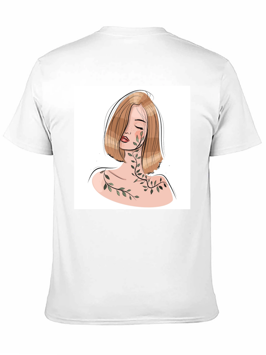 Woman & Vines Graphic Tee - Stylish Black T-Shirt