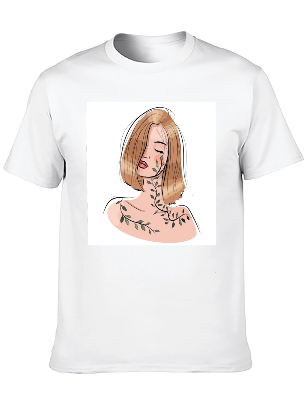 Woman & Vines Graphic Tee - Stylish Black T-Shirt