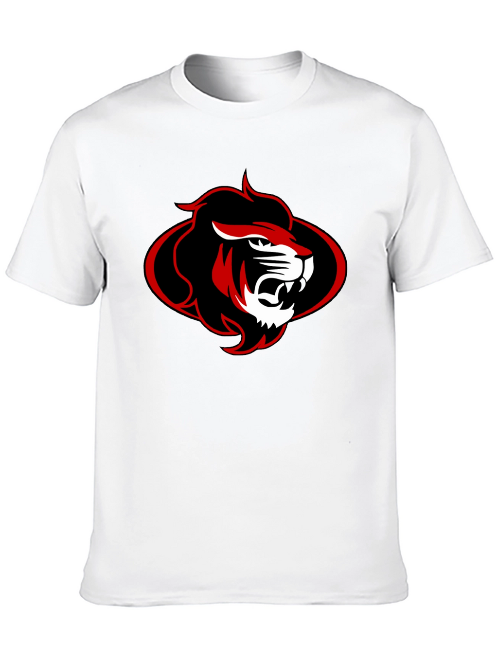Black T-Shirt with Red and Black Lion Graphic