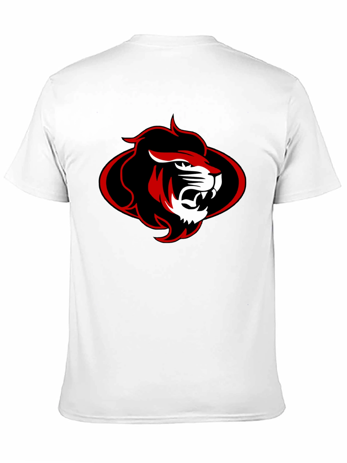 Black T-Shirt with Red and Black Lion Graphic