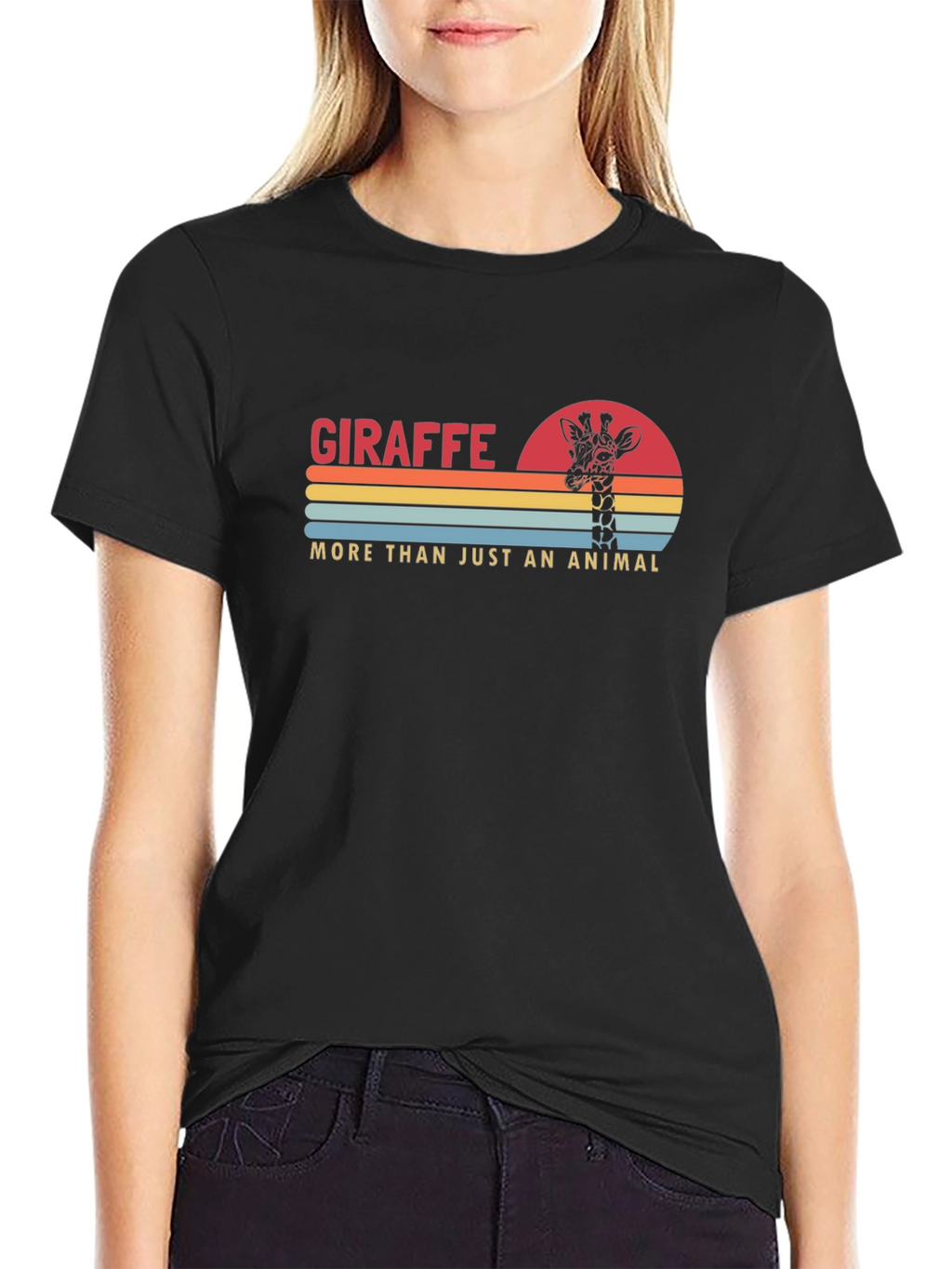 Giraffe Animal Retro Style Graphic T-Shirt