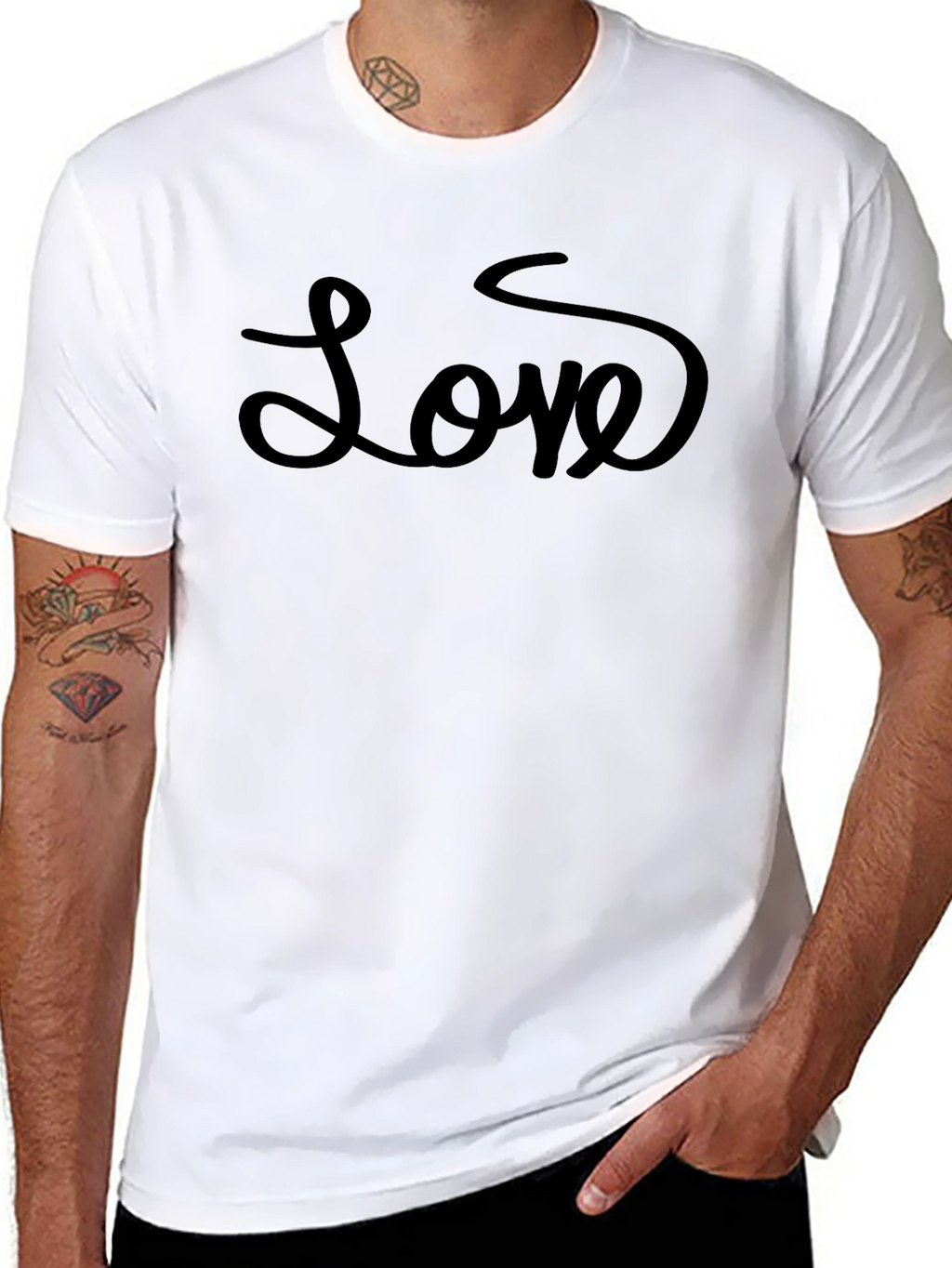 Love Script Black T-Shirt