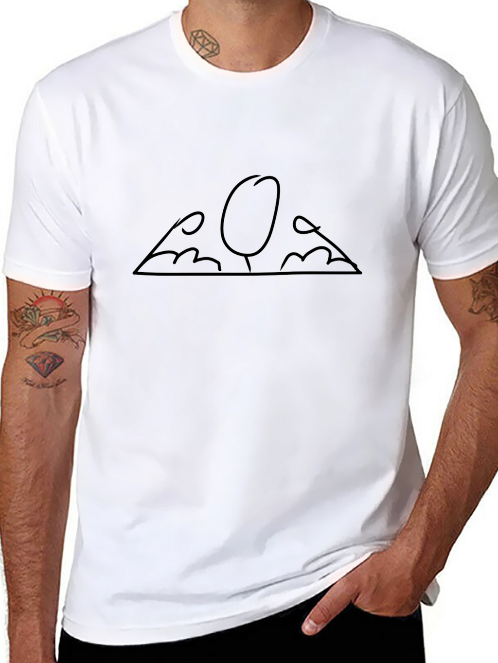 Stick Figure Bodybuilding T-Shirt - Black