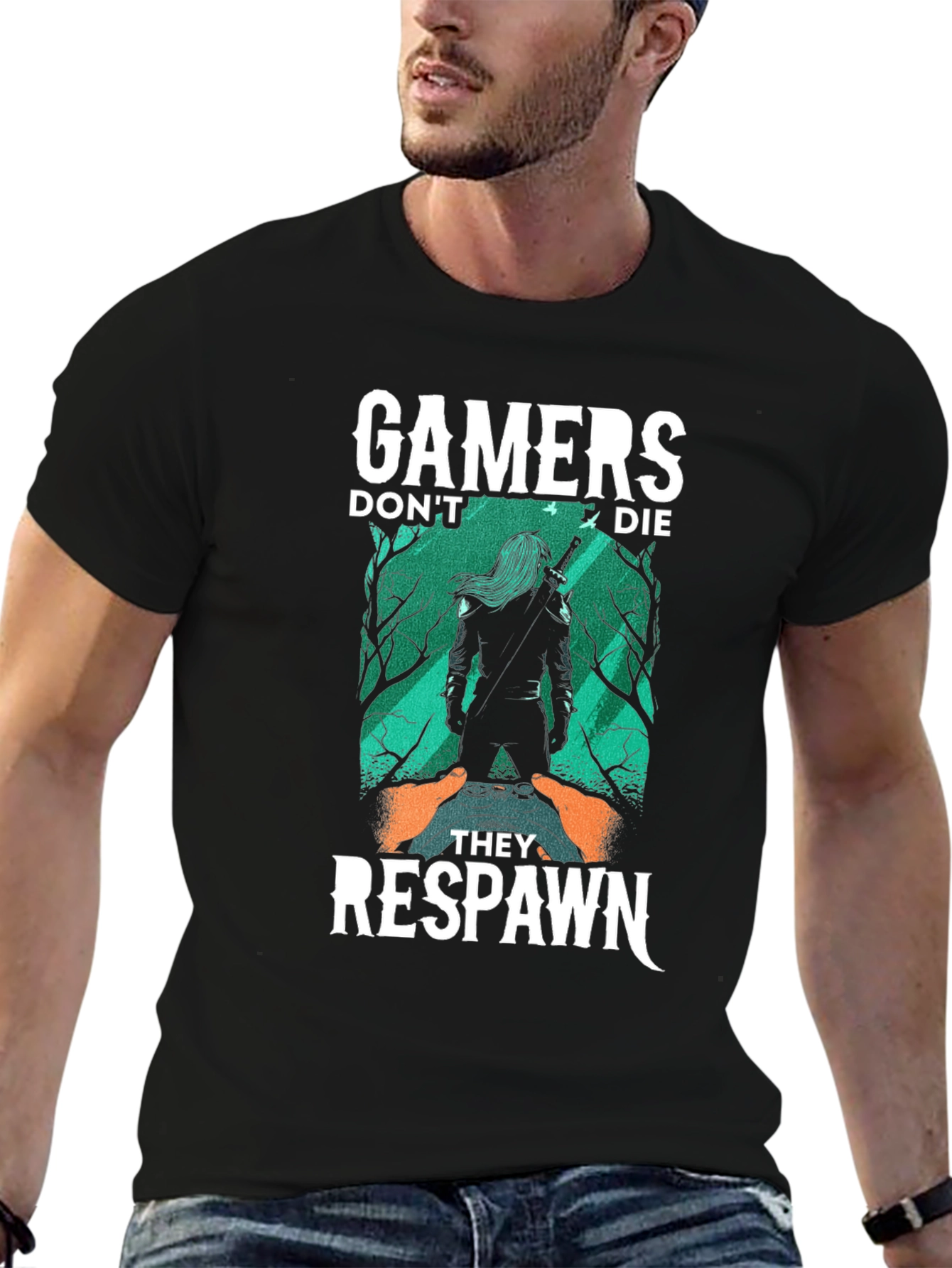 Gamers Dont Die They Respawn Black T-Shirt