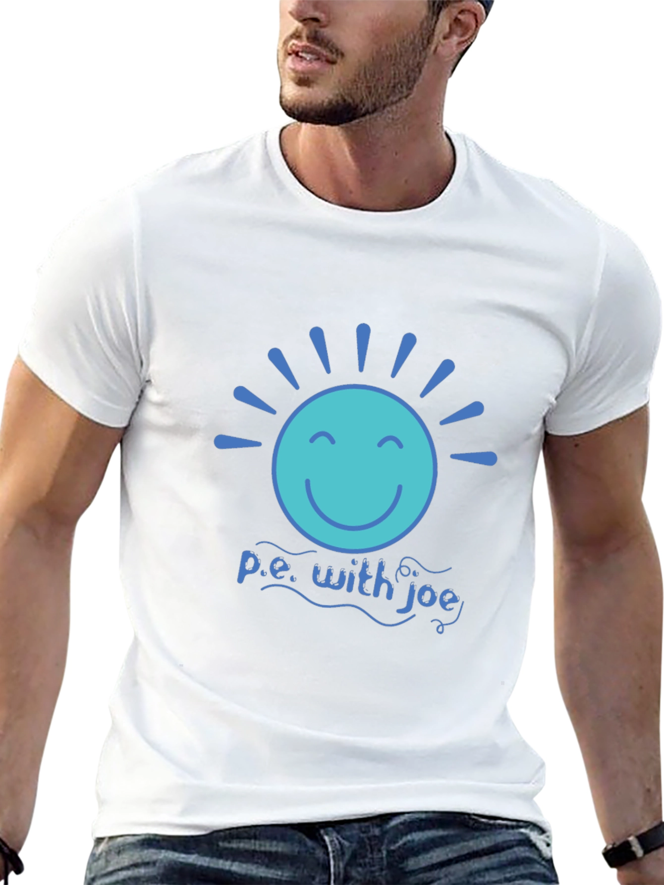 P.E. with Joe T-Shirt - Smiley Sun Design