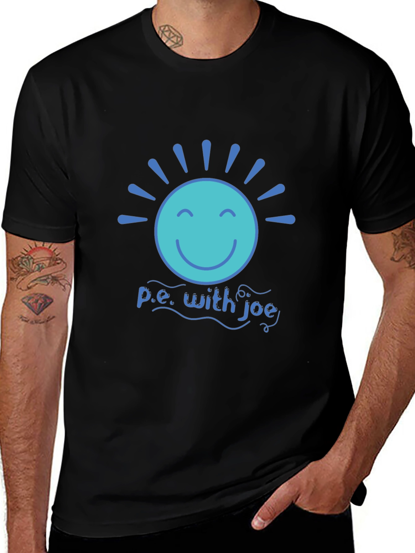 P.E. with Joe T-Shirt - Smiley Sun Design
