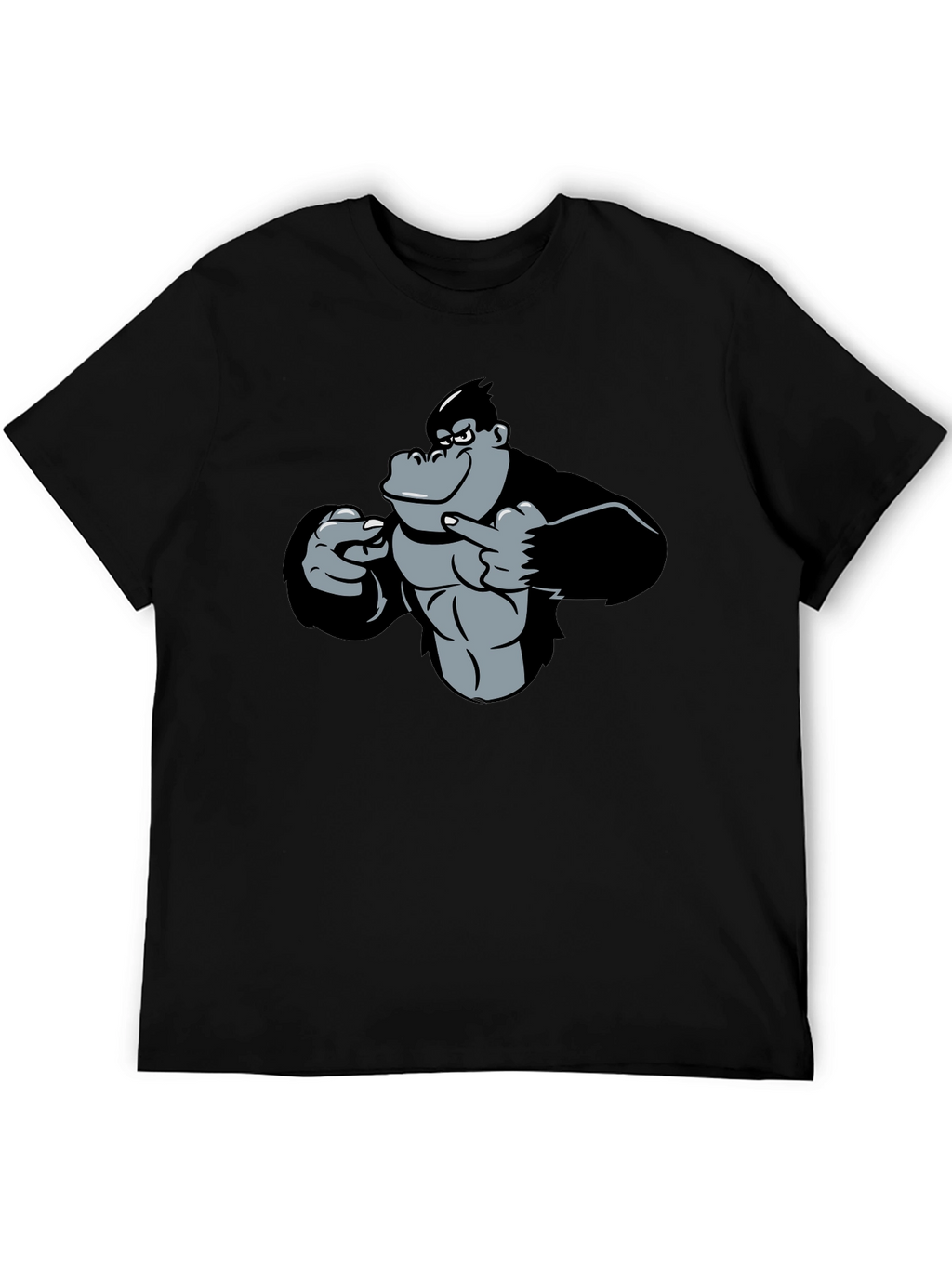 Funny Gorilla Graphic Black T-Shirt