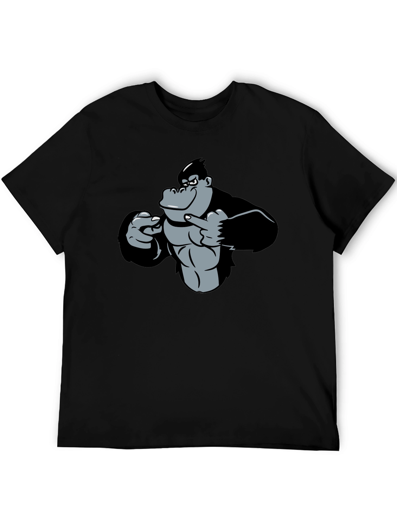 Funny Gorilla Graphic Black T-Shirt
