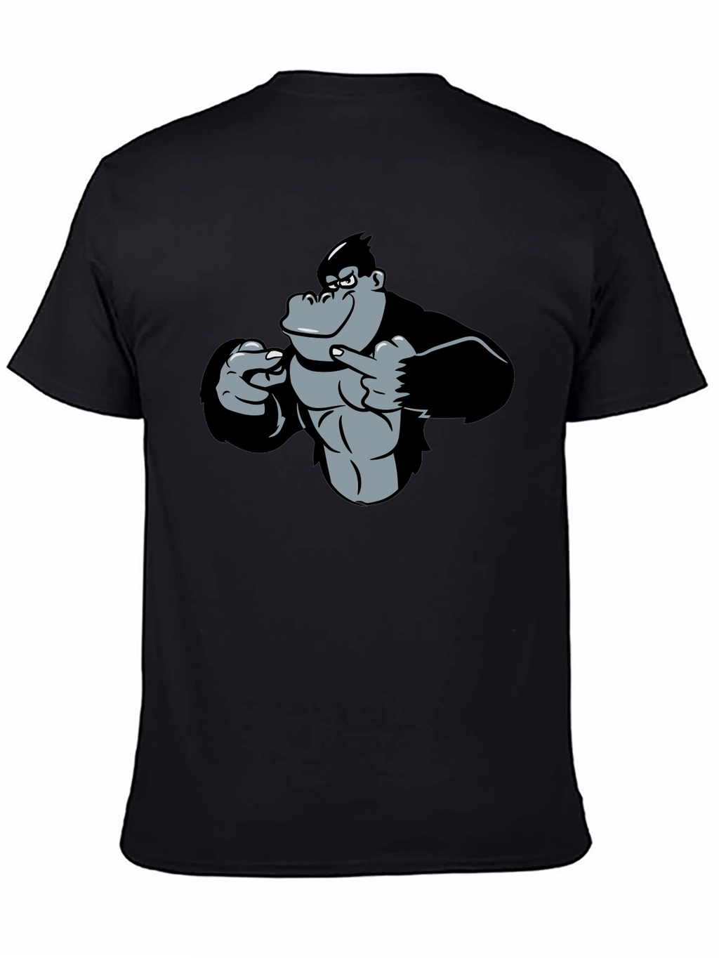 Funny Gorilla Graphic Black T-Shirt