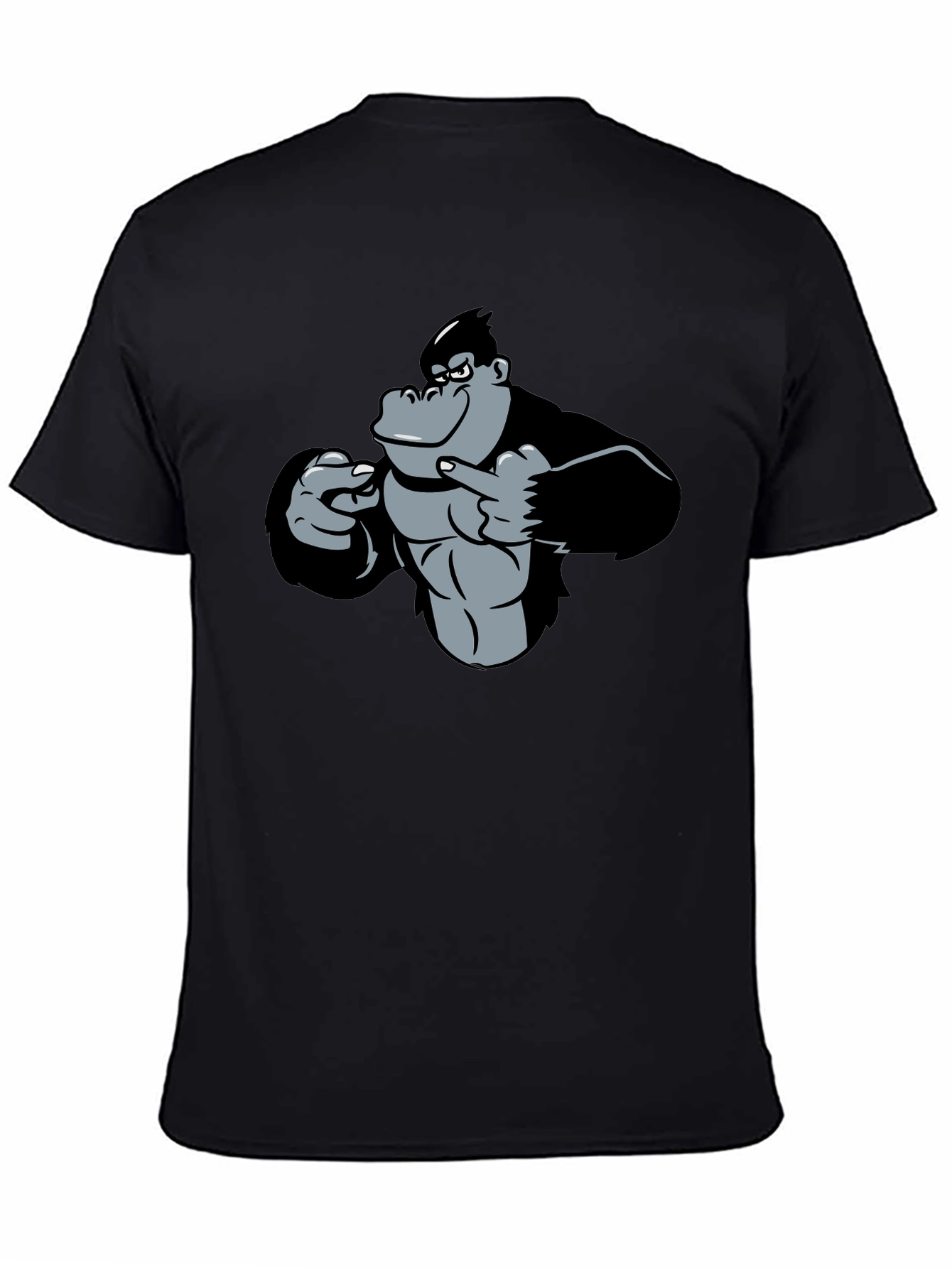 Funny Gorilla Graphic Black T-Shirt