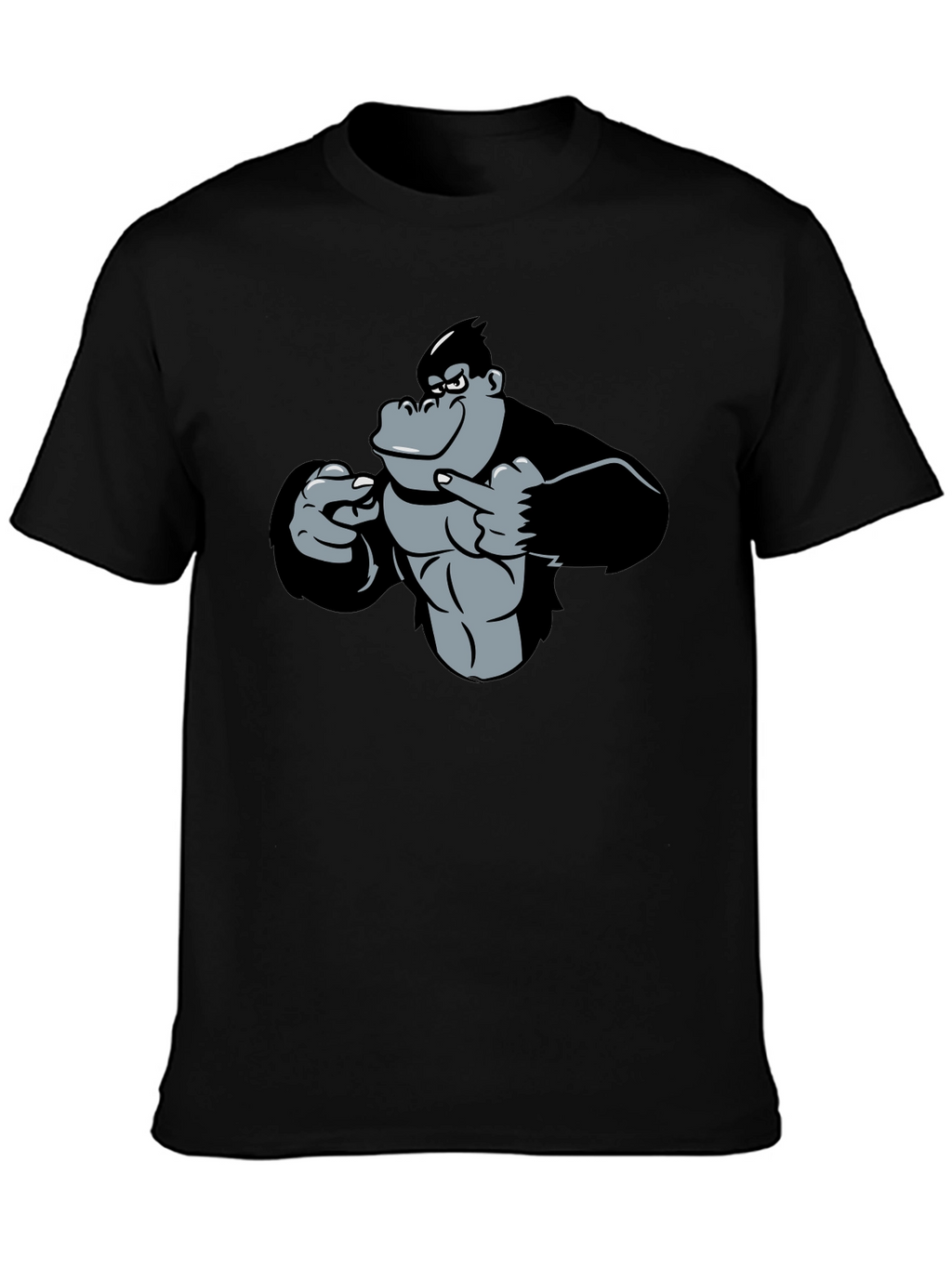 Funny Gorilla Graphic Black T-Shirt